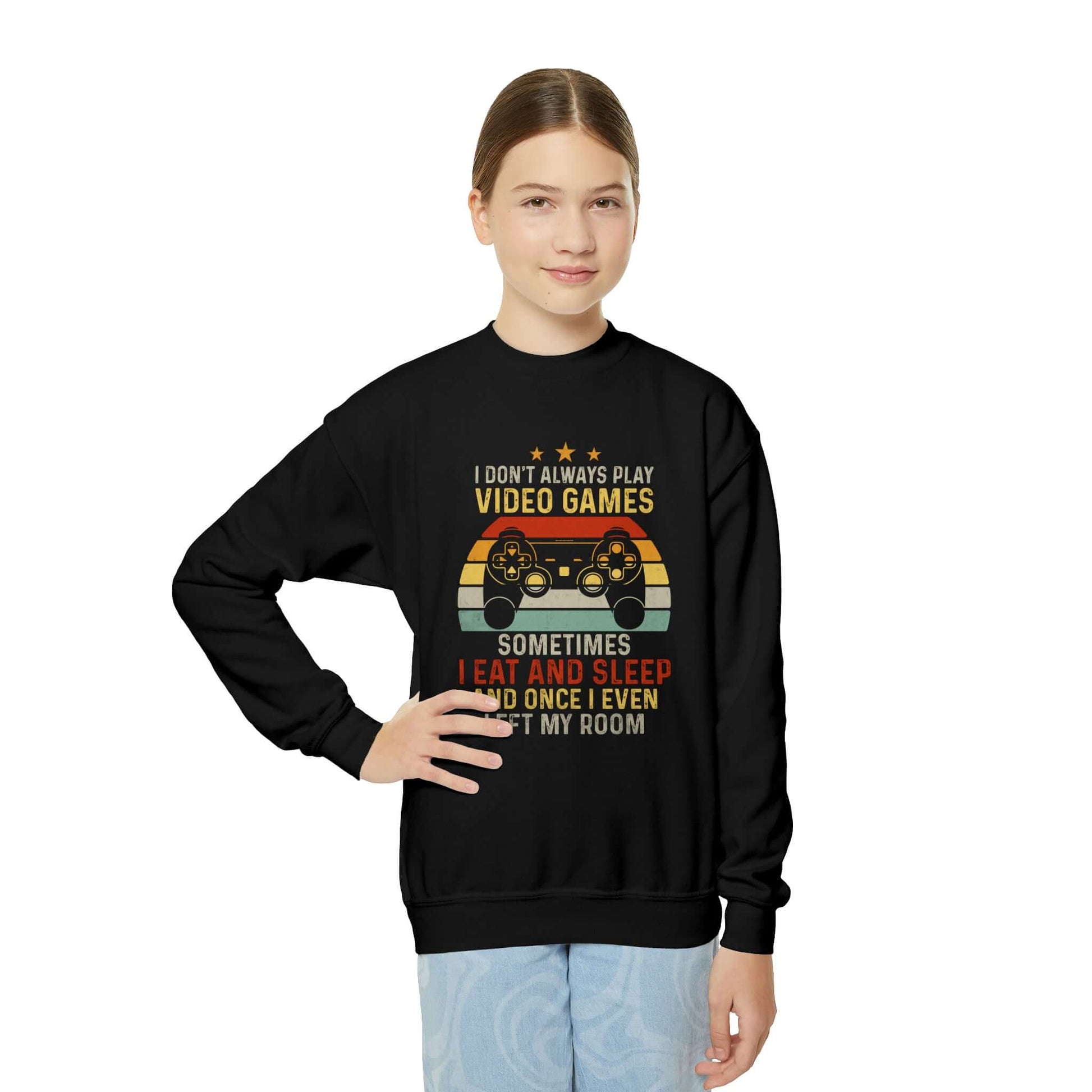 Gamer Youth Crewneck Sweatshirt | Game Controller Graphic Sweatshirt (Unisex), Brand63