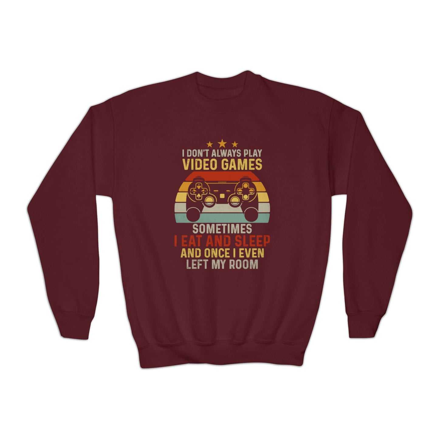 Gamer Youth Crewneck Sweatshirt | Game Controller Graphic Sweatshirt (Unisex), Brand63