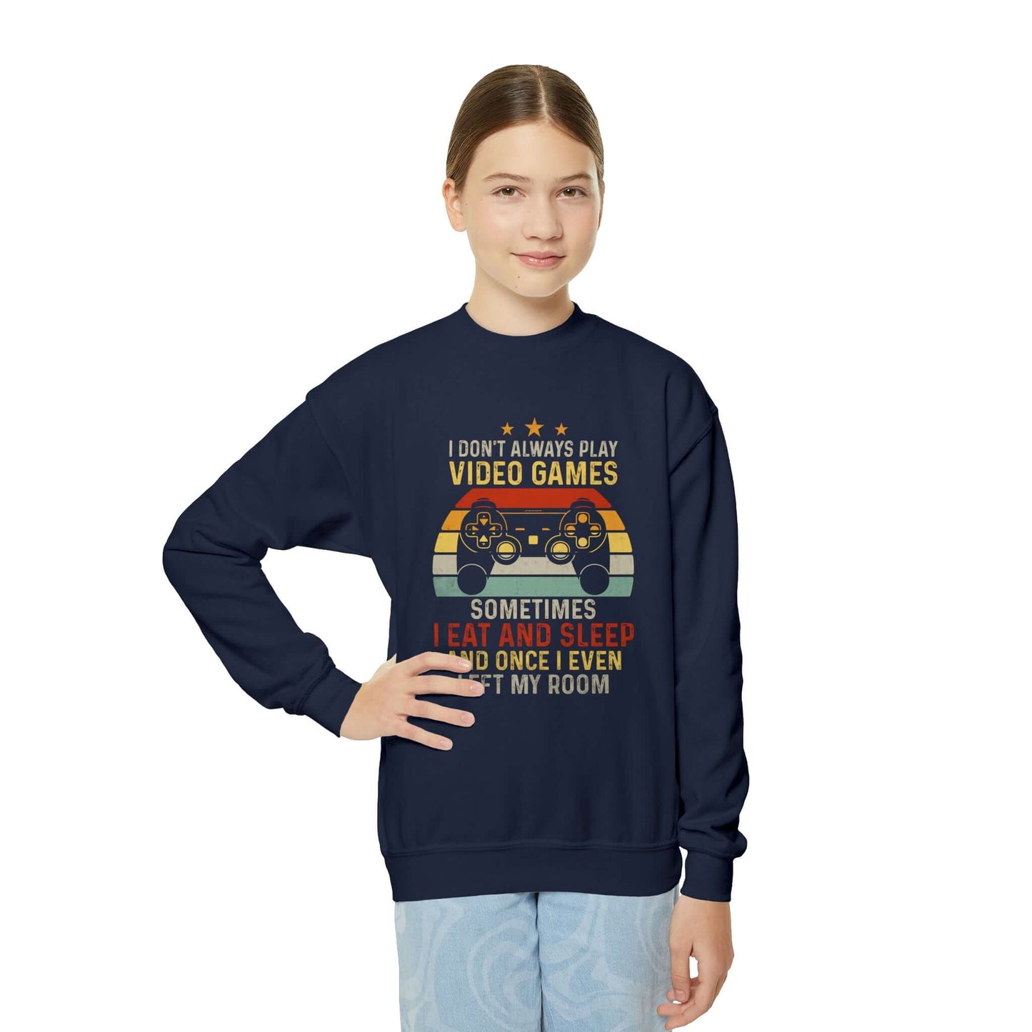 Gamer Youth Crewneck Sweatshirt | Game Controller Graphic Sweatshirt (Unisex), Brand63