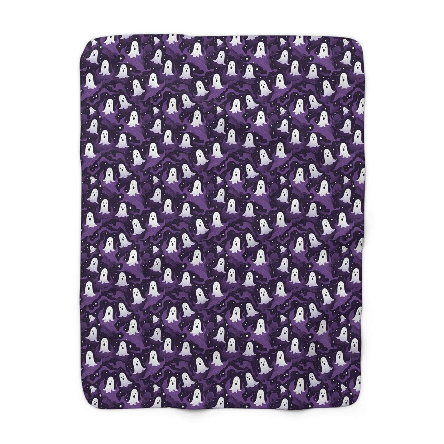 Ghostly Sherpa Halloween Fleece Blanket, Brand63