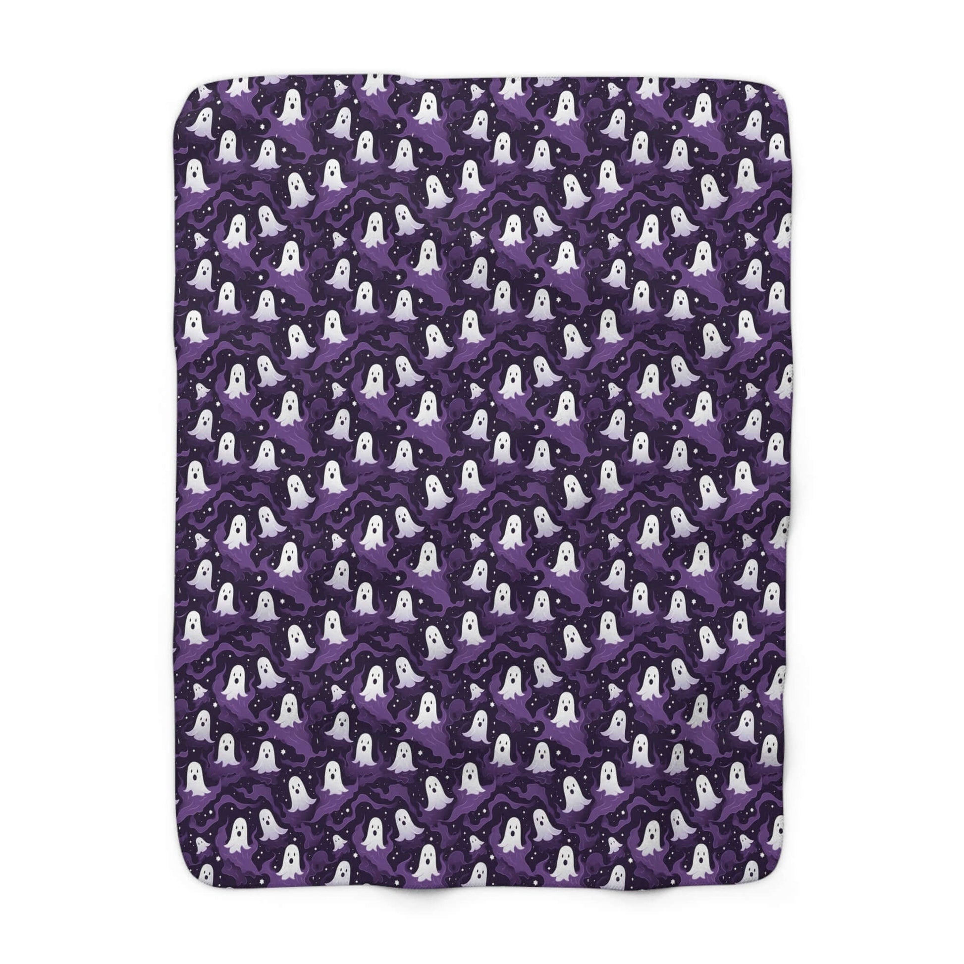 Ghostly Sherpa Halloween Fleece Blanket, Brand63