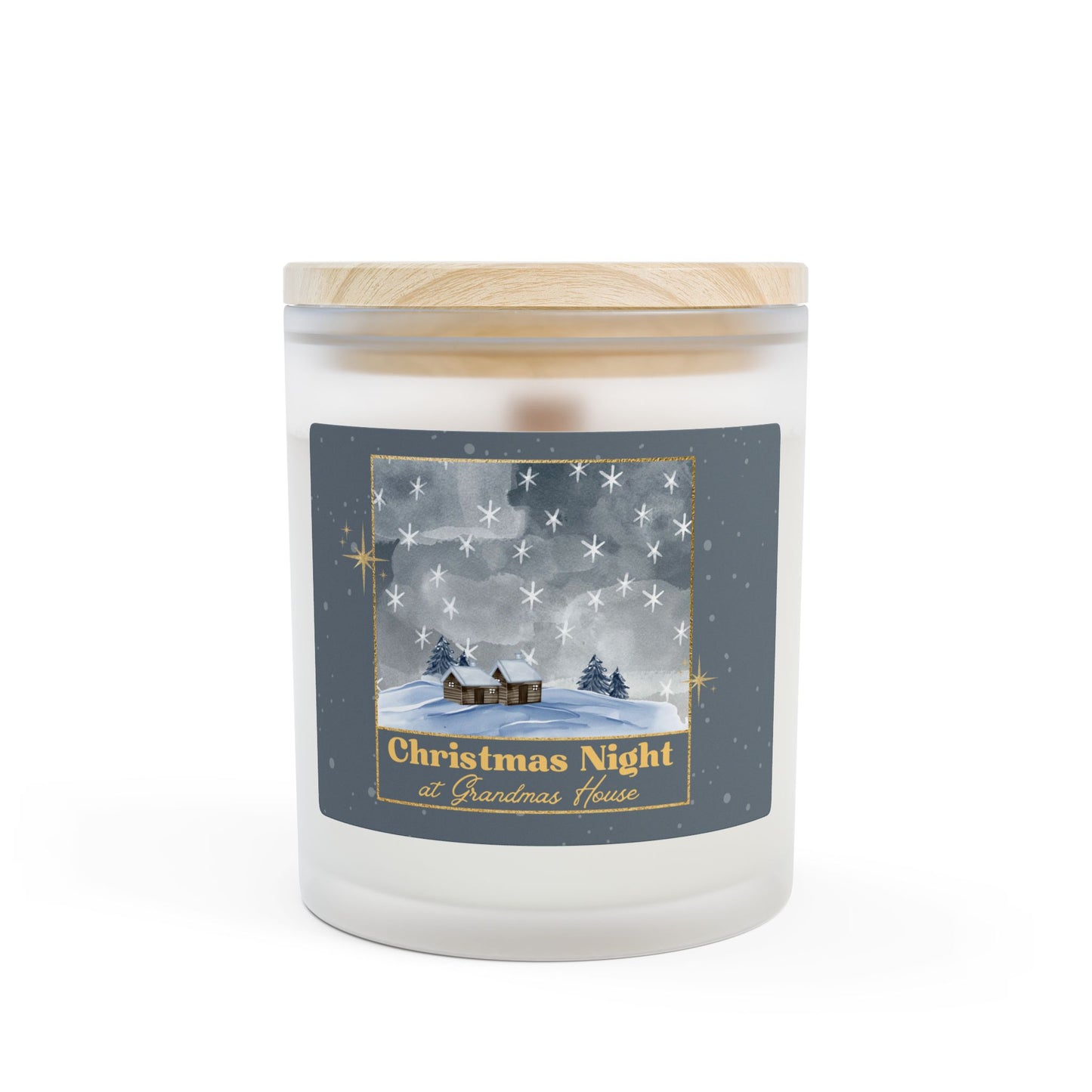 Grandmas House Frosted Glass Christmas Candle — 11oz, Brand63