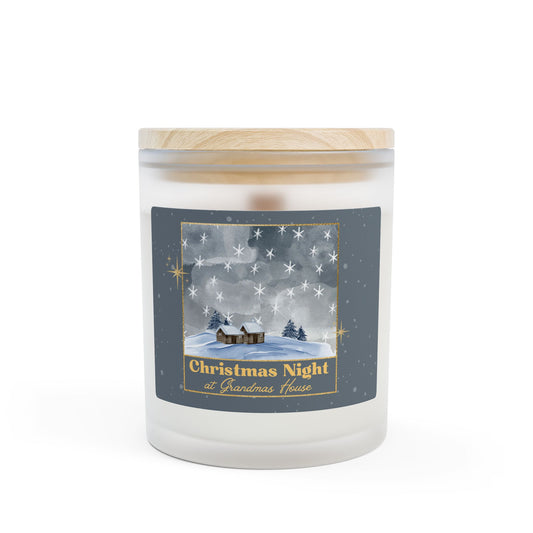 Grandmas House Frosted Glass Christmas Candle — 11oz, Brand63
