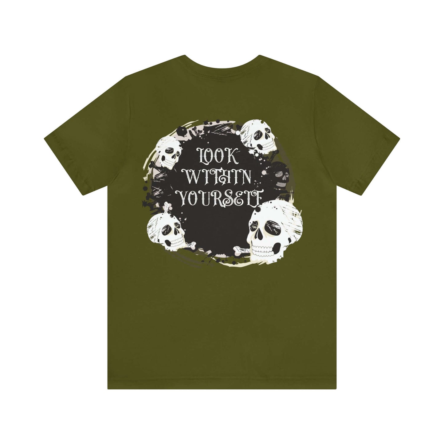 Graphic Skull - Jersey T-Shirt | "Look Within Yourself" Front/Back Print, Brand63