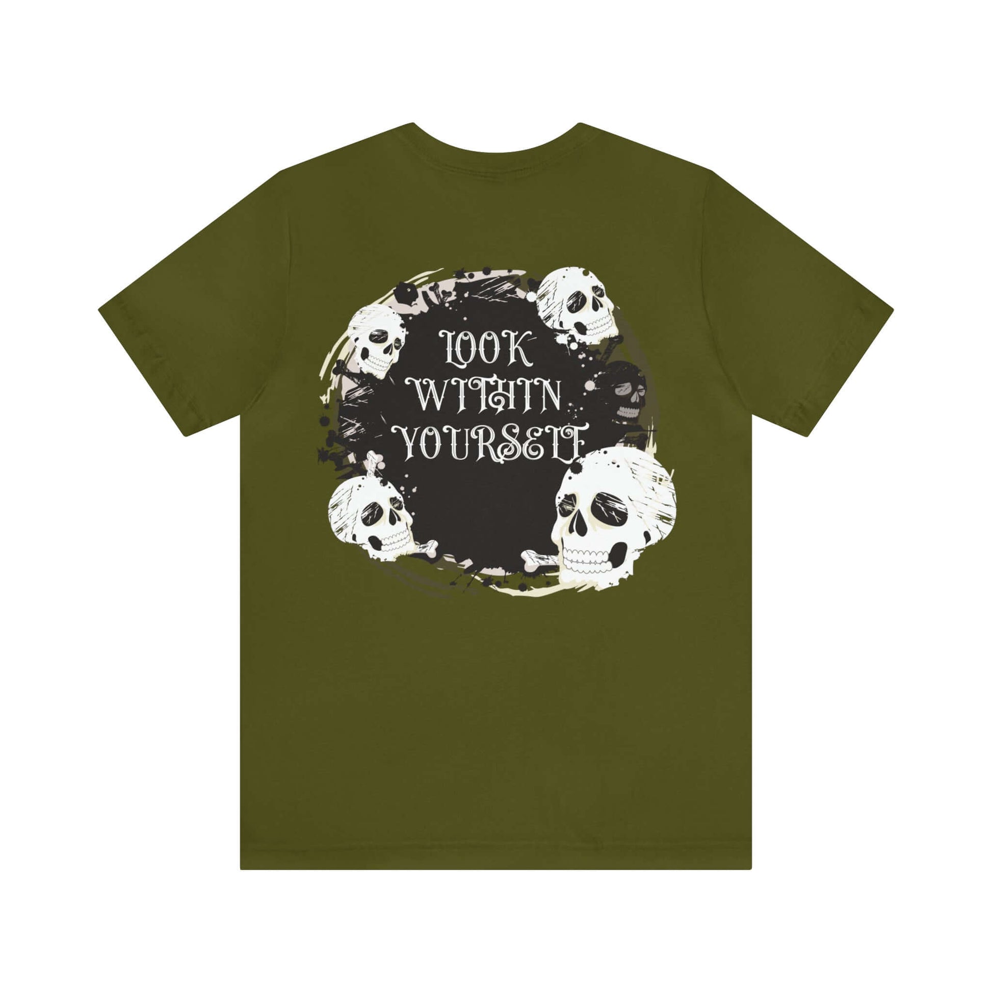 Graphic Skull - Jersey T-Shirt | "Look Within Yourself" Front/Back Print, Brand63