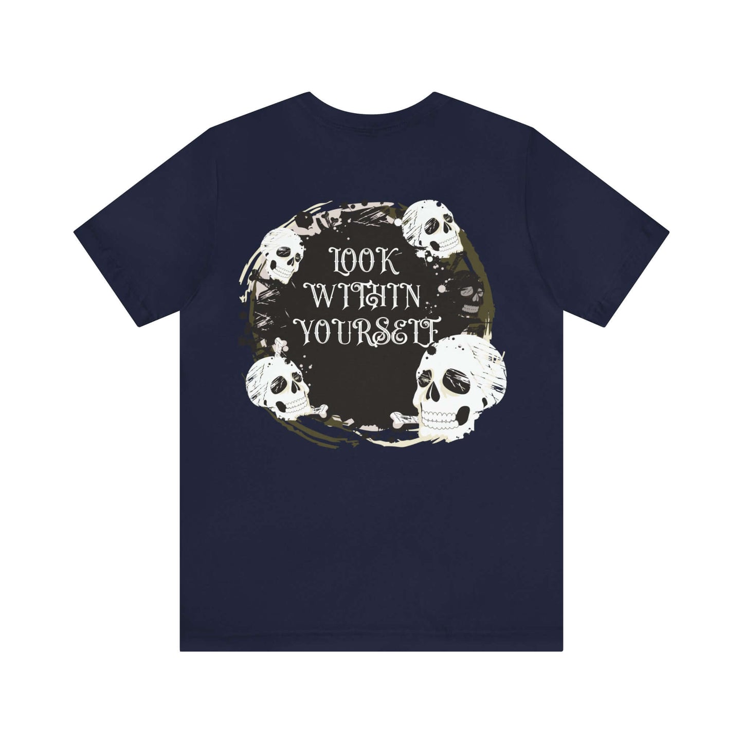 Graphic Skull - Jersey T-Shirt | "Look Within Yourself" Front/Back Print, Brand63