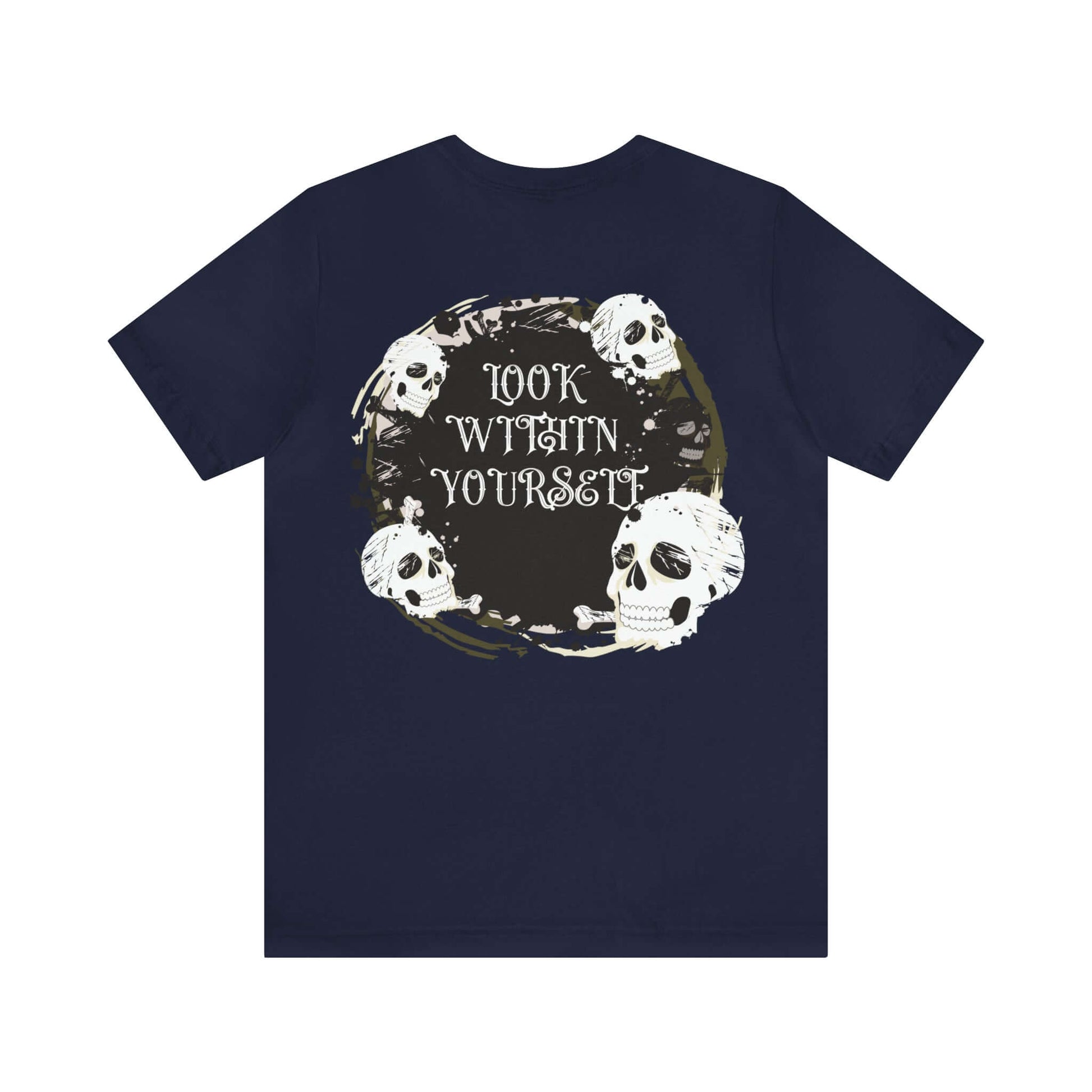 Graphic Skull - Jersey T-Shirt | "Look Within Yourself" Front/Back Print, Brand63