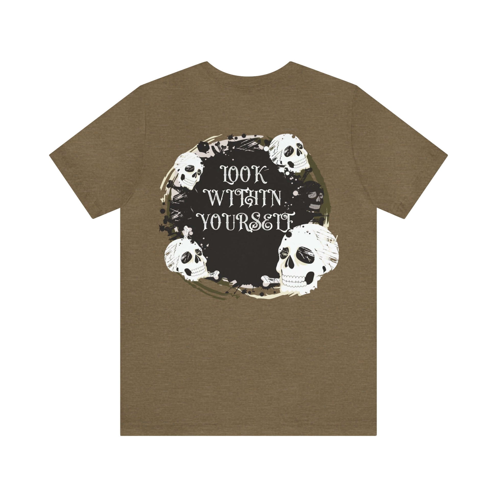 Graphic Skull - Jersey T-Shirt | "Look Within Yourself" Front/Back Print, Brand63