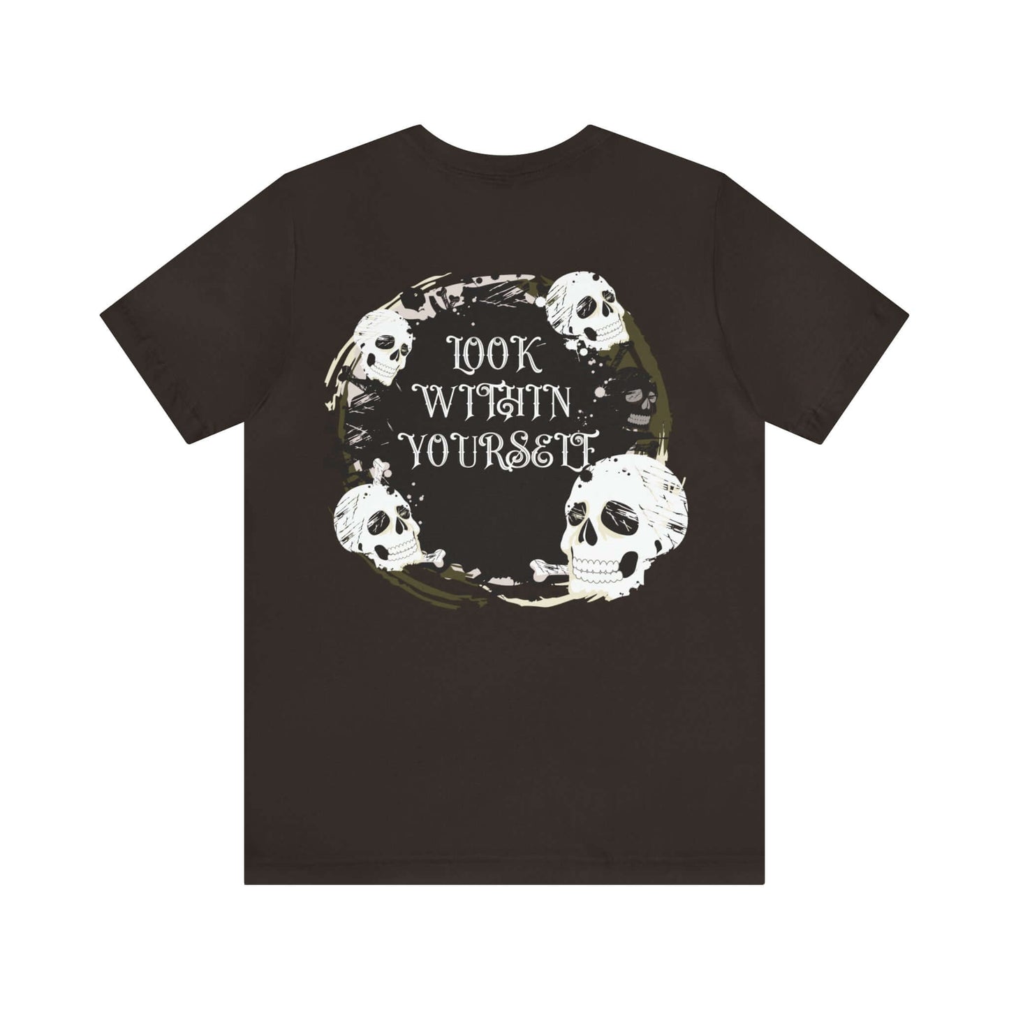 Graphic Skull - Jersey T-Shirt | "Look Within Yourself" Front/Back Print, Brand63