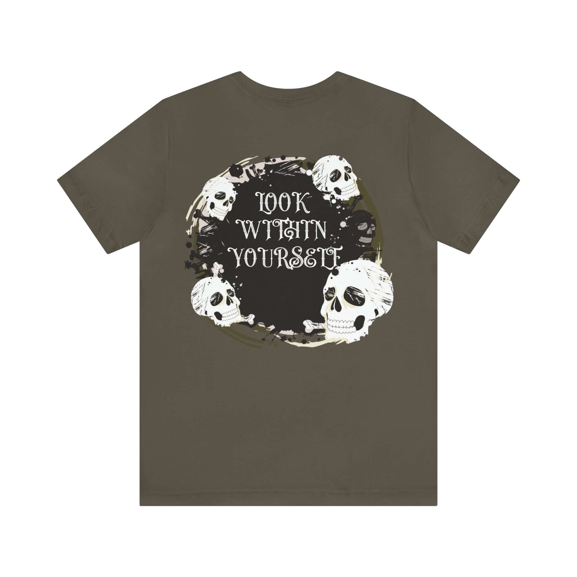 Graphic Skull - Jersey T-Shirt | "Look Within Yourself" Front/Back Print, Brand63