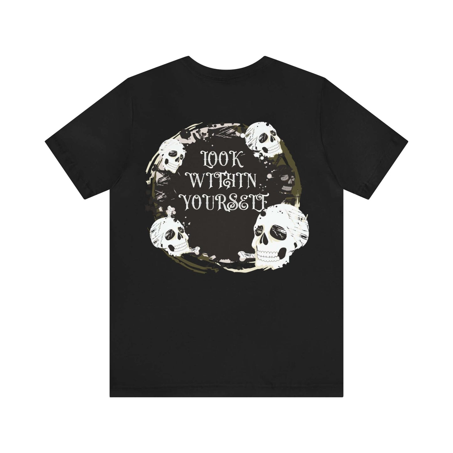 Graphic Skull - Jersey T-Shirt | "Look Within Yourself" Front/Back Print, Brand63