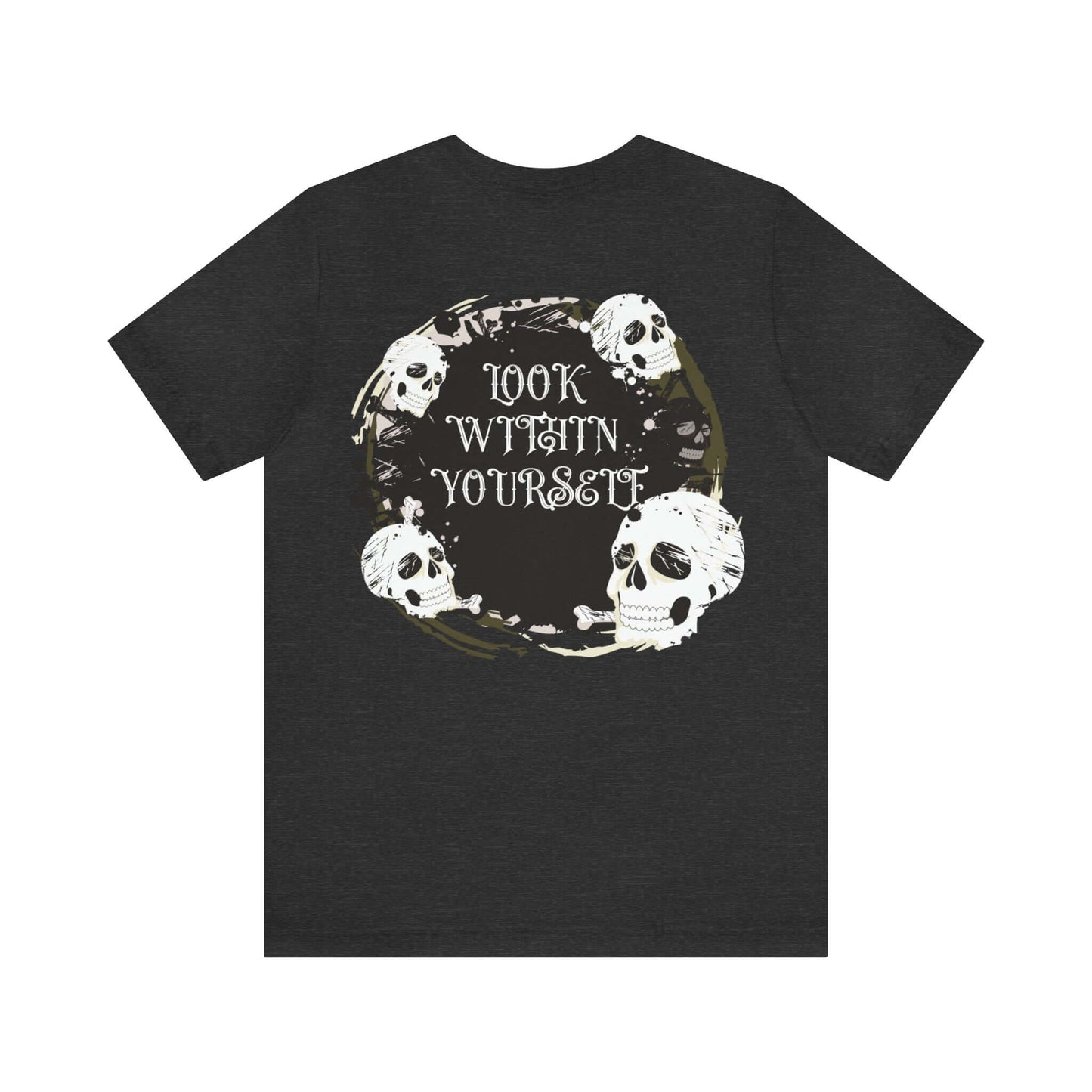 Graphic Skull - Jersey T-Shirt | "Look Within Yourself" Front/Back Print, Brand63