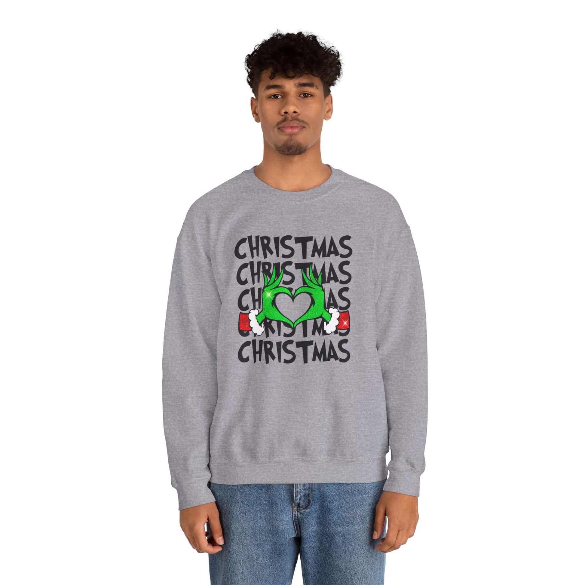 Grinchy Christmas Love Crewneck Sweatshirt, Brand63
