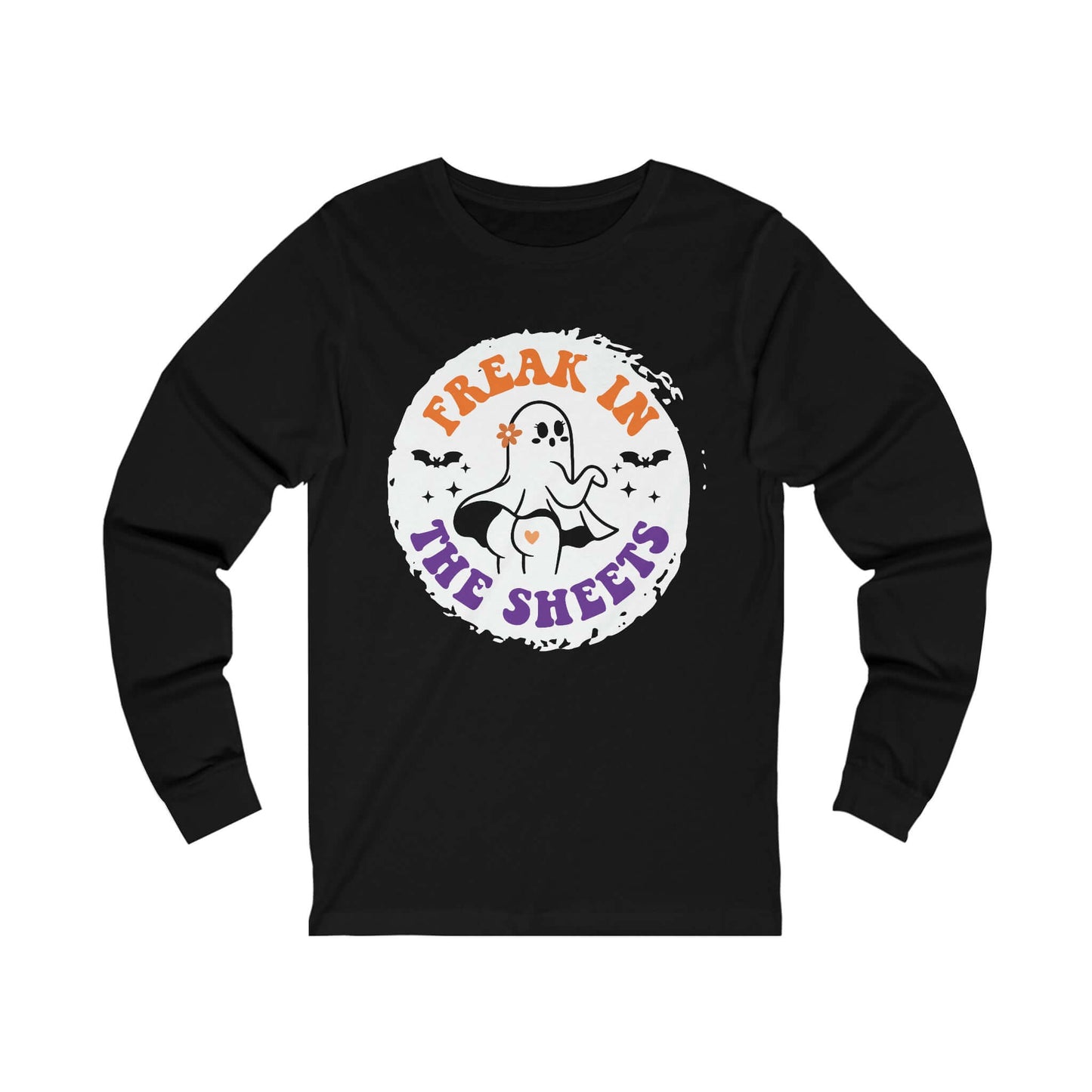Halloween Freak in The Sheets Ghost Jersey Long Sleeve Tee, Brand63