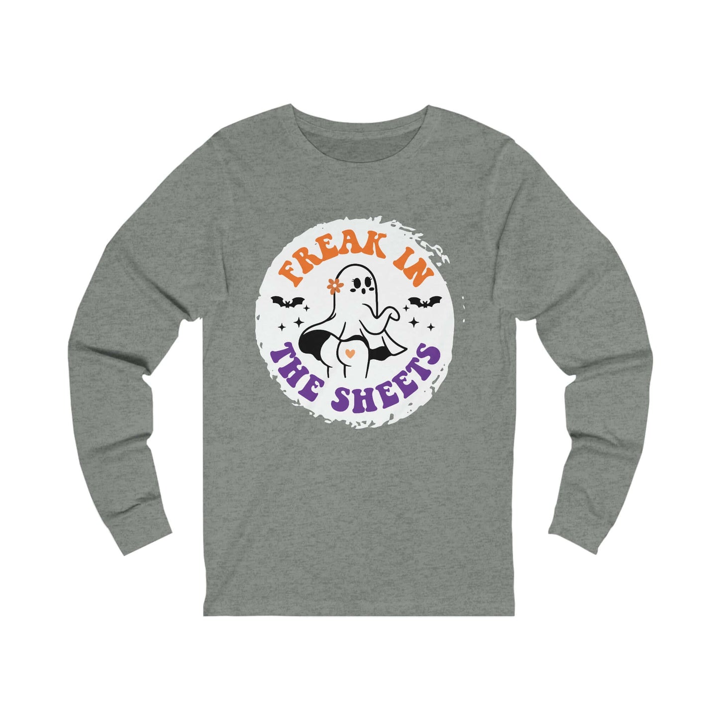 Halloween Freak in The Sheets Ghost Jersey Long Sleeve Tee, Brand63