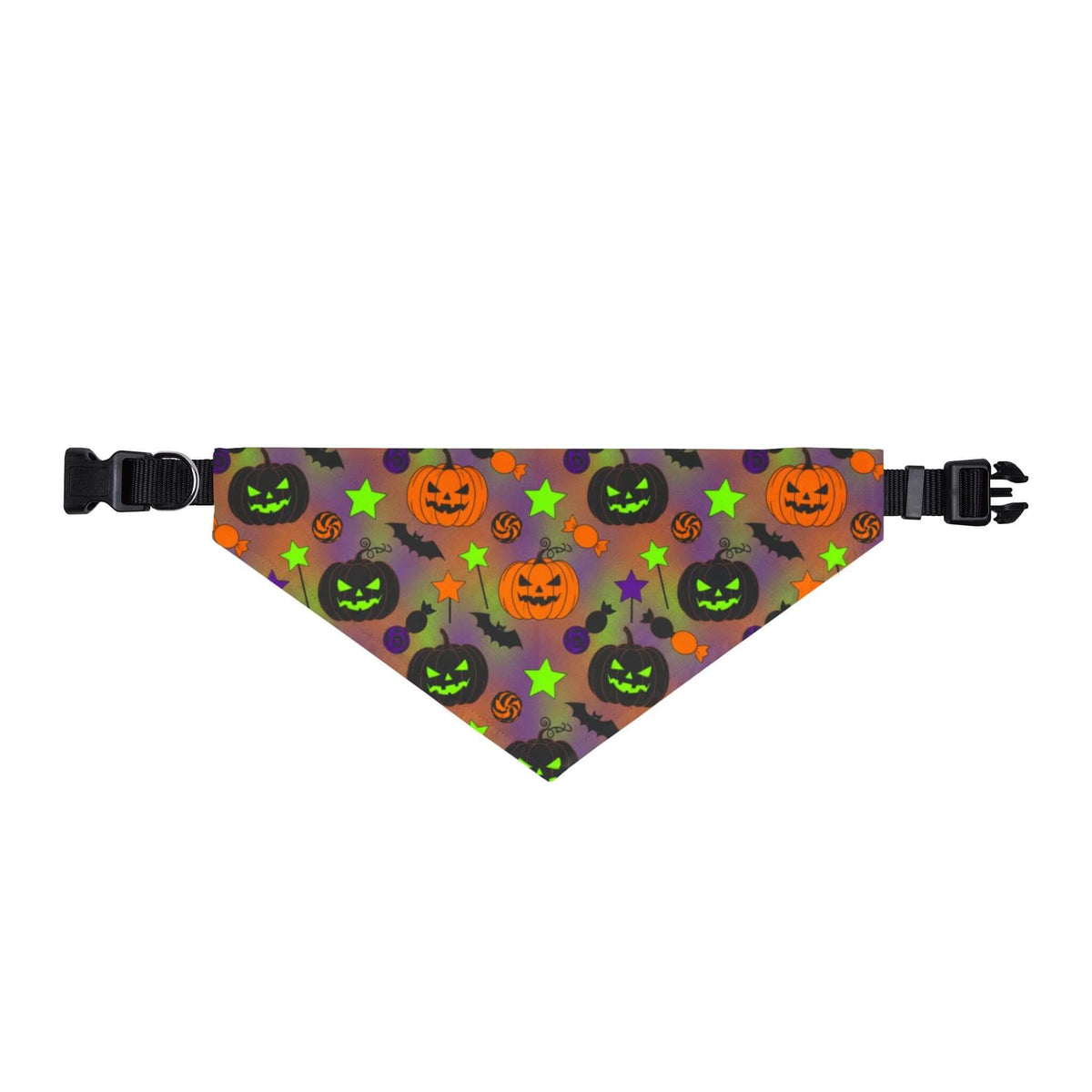 Halloween Pumpkin Clip-On Pet Bandana — Spooky Jack-O'-Lanterns, Brand63
