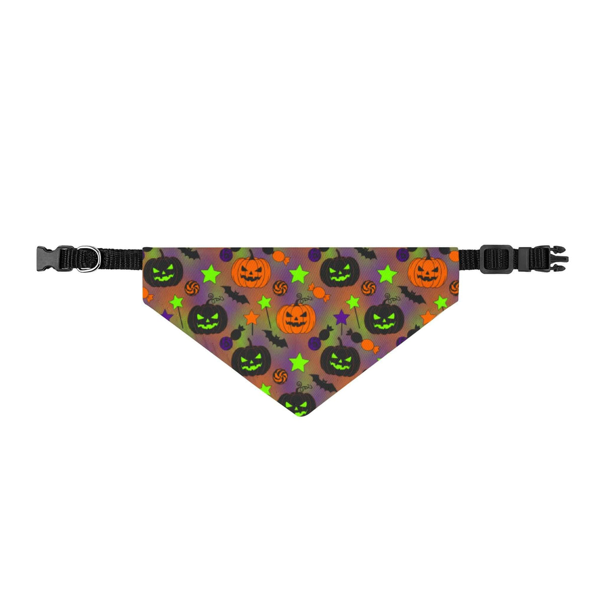 Halloween Pumpkin Clip-On Pet Bandana — Spooky Jack-O'-Lanterns, Brand63