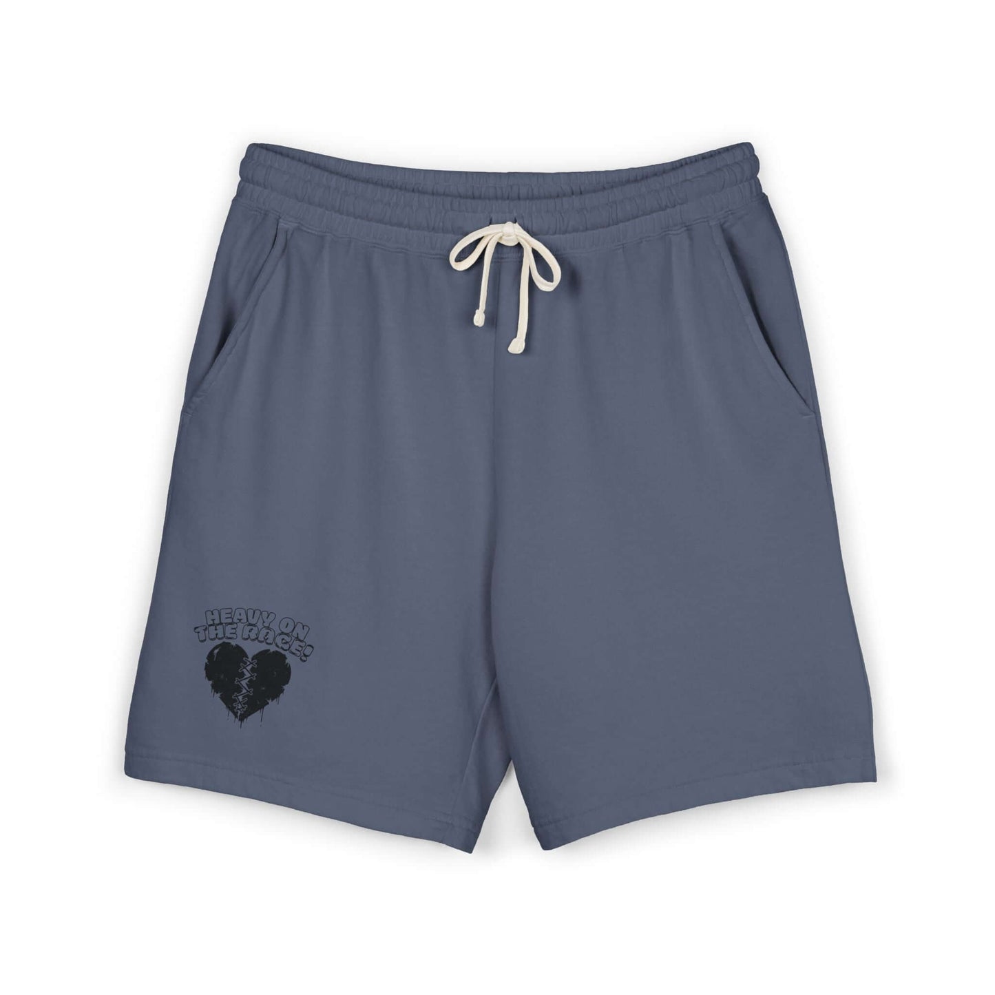 Heavy on the Rage Athletic Fleece Shorts -BE READY! (Right-Leg Print), Brand63