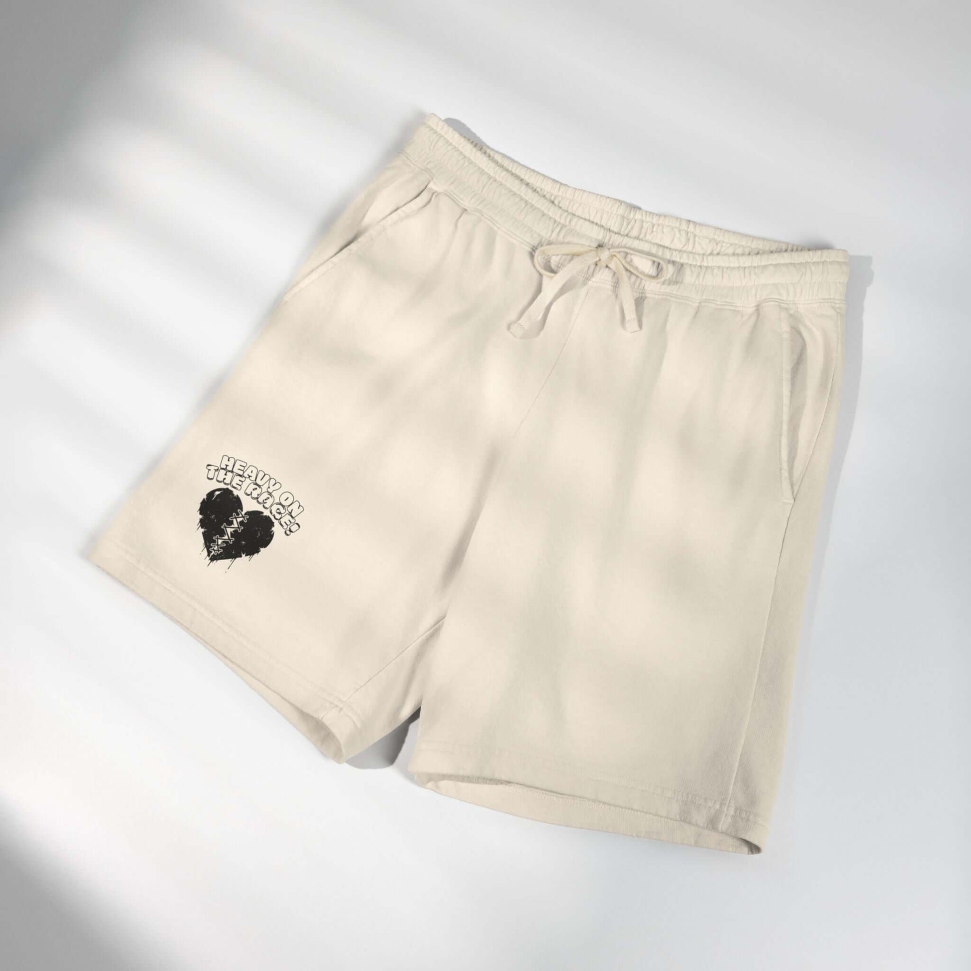 Heavy on the Rage Athletic Fleece Shorts -BE READY! (Right-Leg Print), Brand63