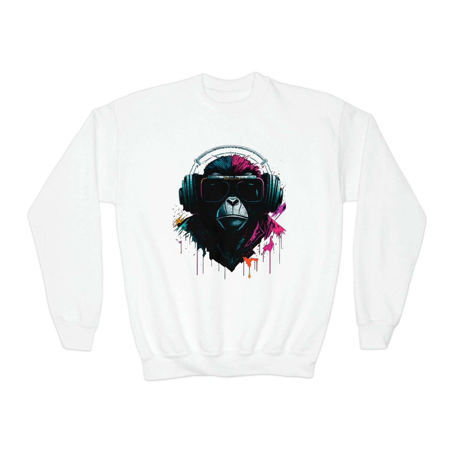 Hip Hop Zone Youth Crewneck Sweatshirt | Musical Ape Graphic Sweatshirt (unisex), Brand63