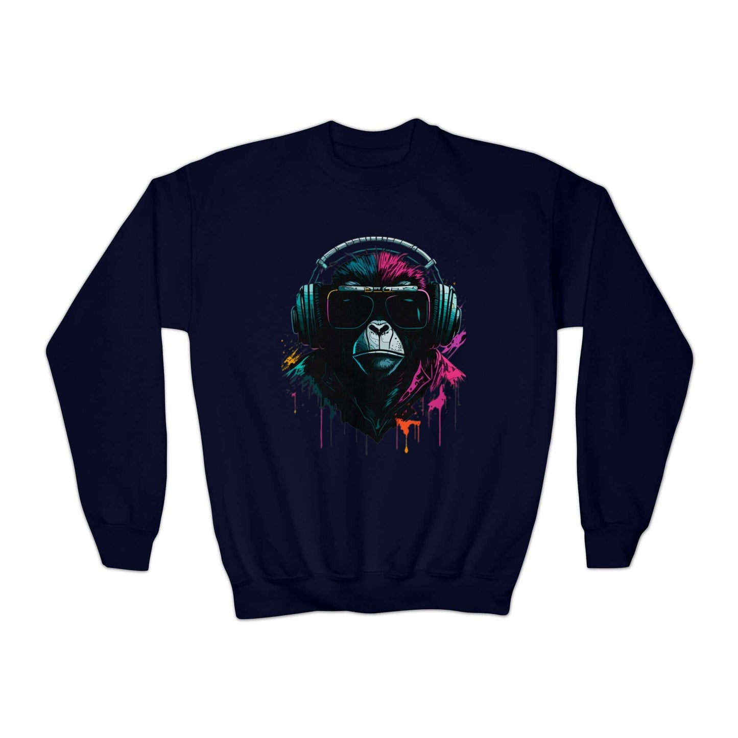 Hip Hop Zone Youth Crewneck Sweatshirt | Musical Ape Graphic Sweatshirt (unisex), Brand63
