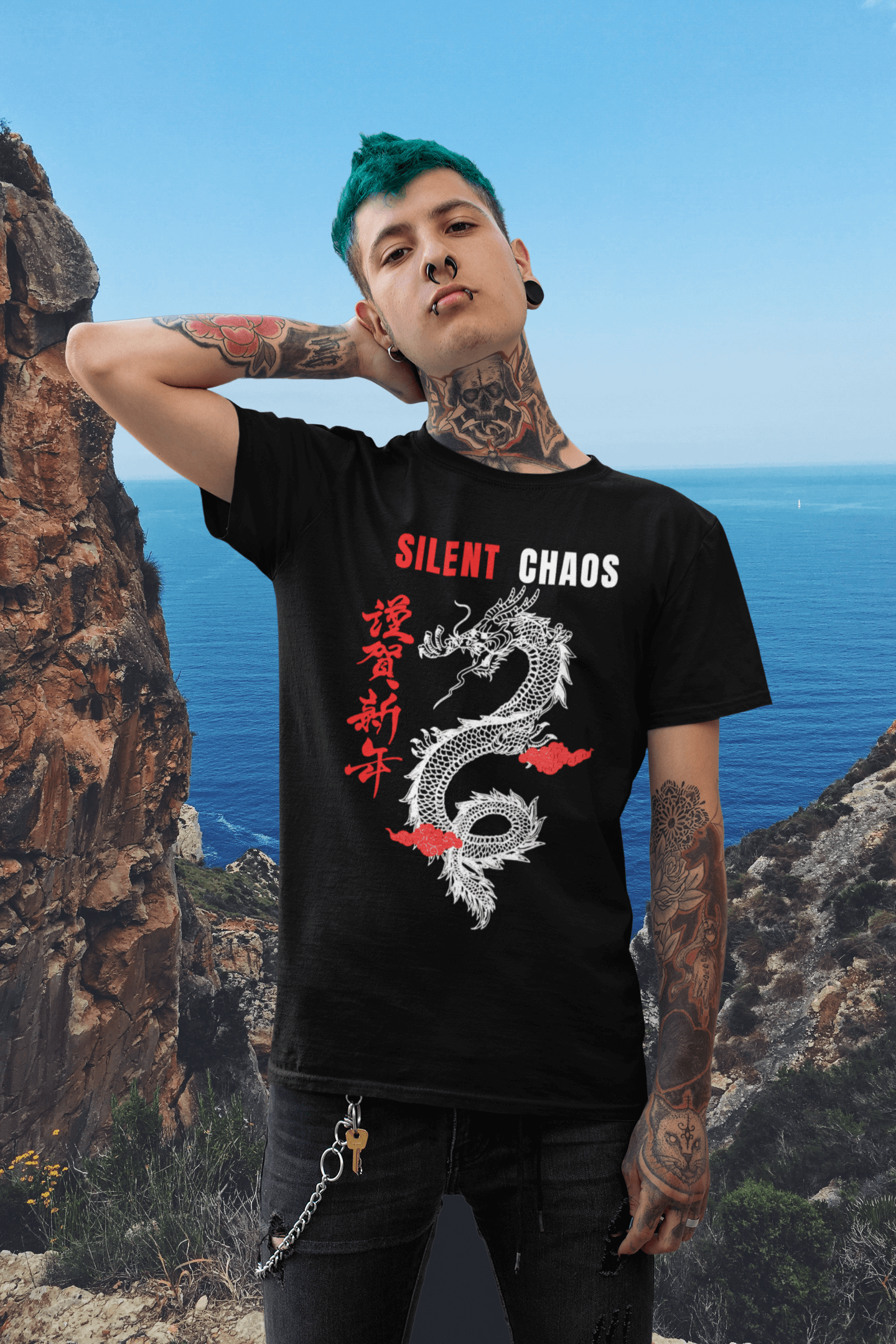 Japanese Dragon Silent- Chaos Tee | Front & Back Designs, Brand63