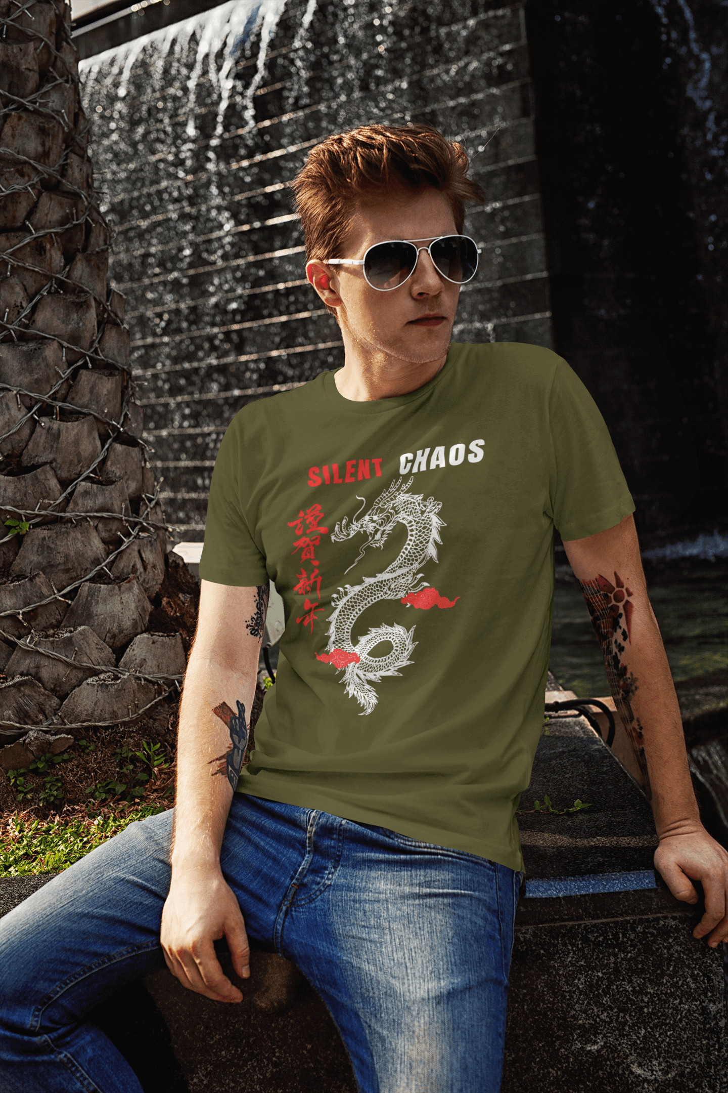 Japanese Dragon Silent- Chaos Tee | Front & Back Designs, Brand63