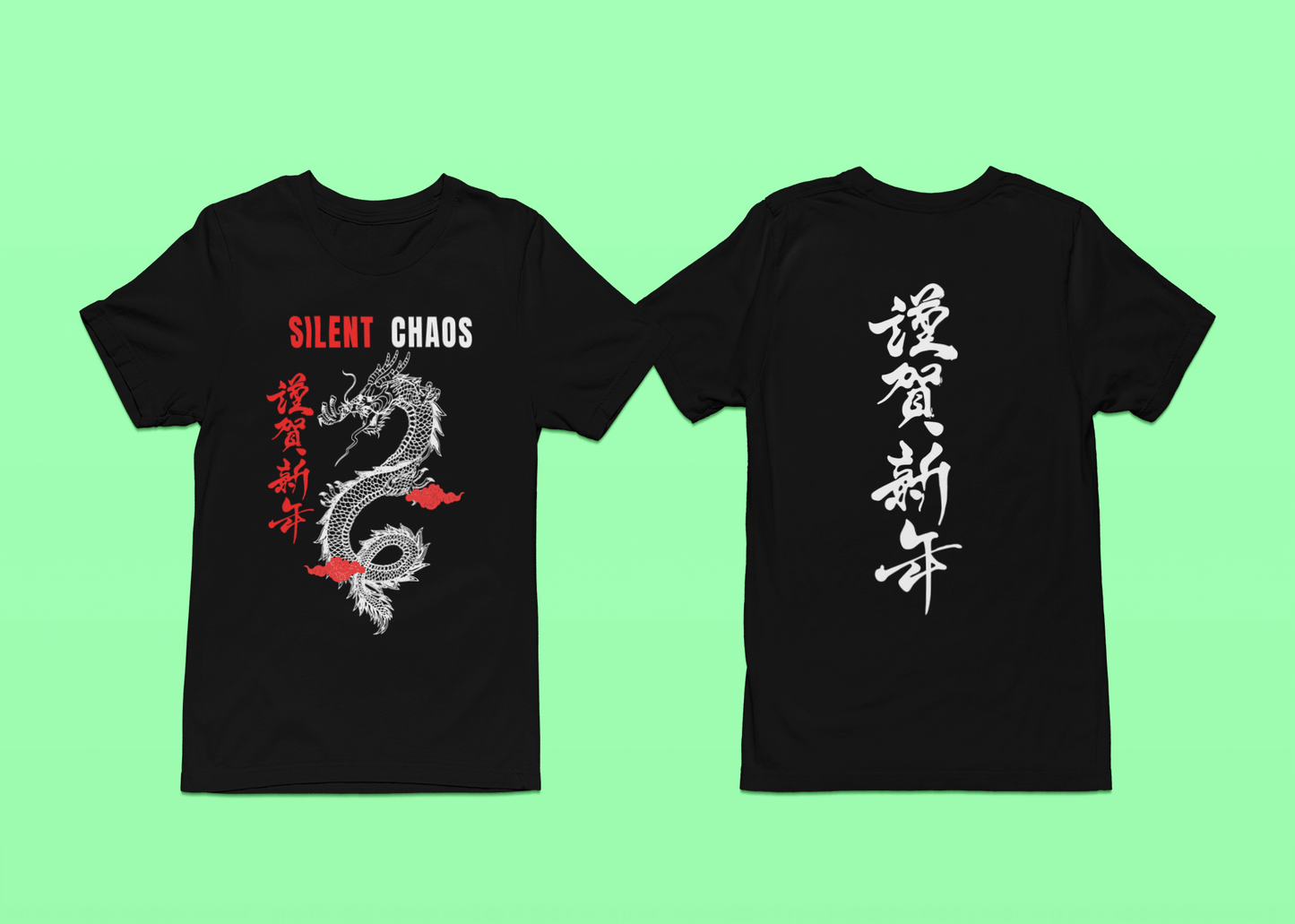 Japanese Dragon Silent- Chaos Tee | Front & Back Designs, Brand63