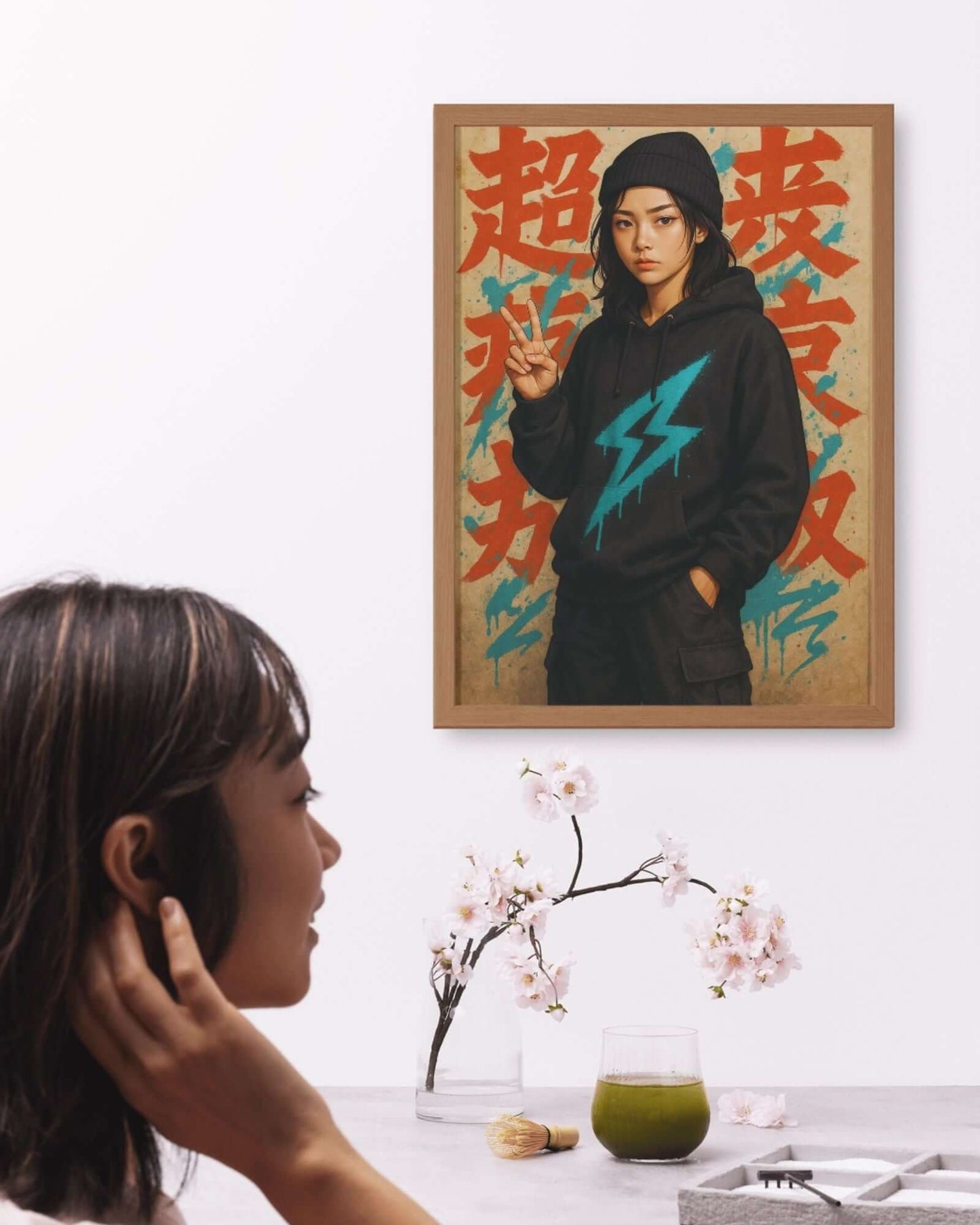 Japanese Kanji Street Art Anime Poster, Brand63