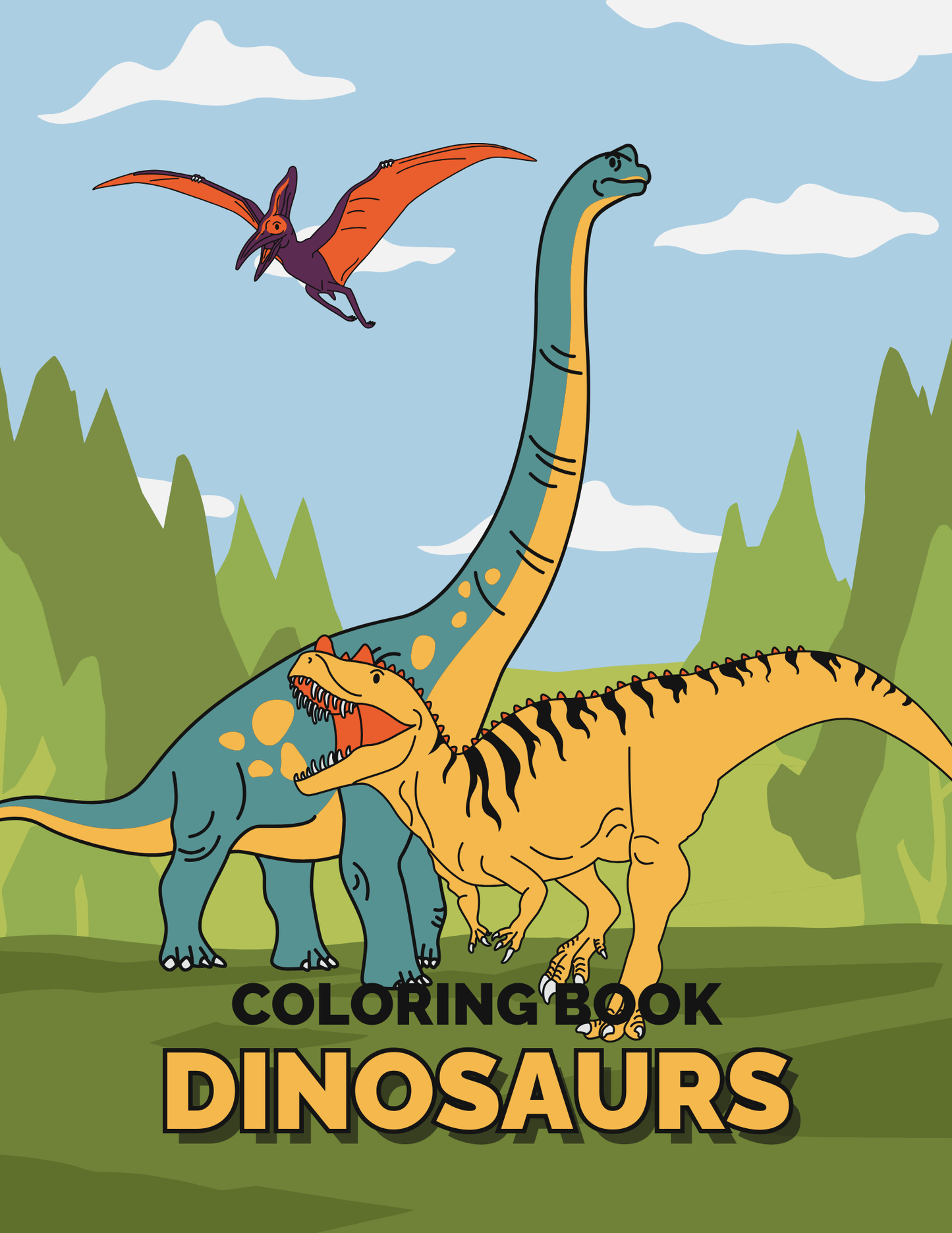Kids Dinosaur Coloring Book – 25 Fun Pages for Prehistoric Adventures (Instant Download), Brand63