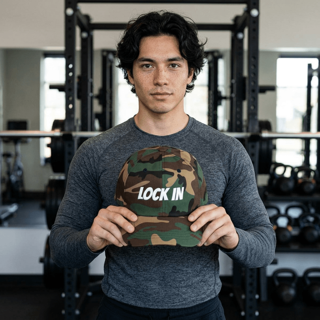 LOCK IN Embroidered Athletic Streetwear Gym Cap, Brand63