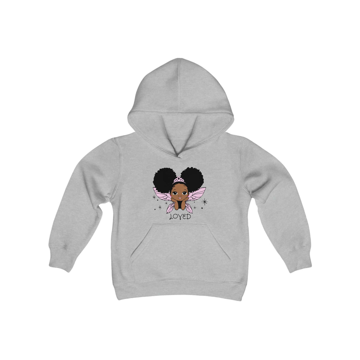 LOVED-Kids Hoodie | Youth Heavy Blend Hooded Sweatshirt (pink), Brand63