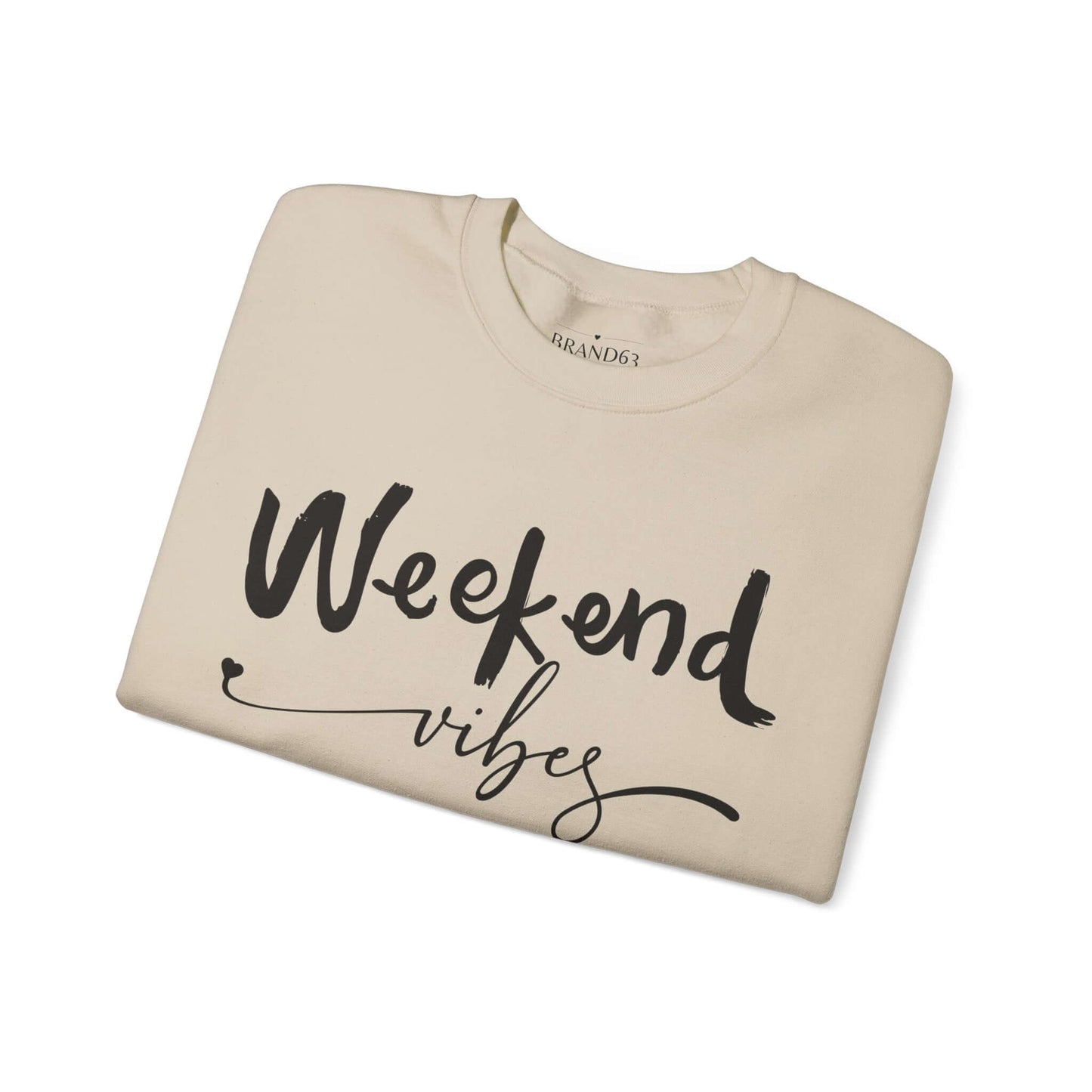 Laid-Back Weekend Vibes Graphic Sweatshirt, Brand63