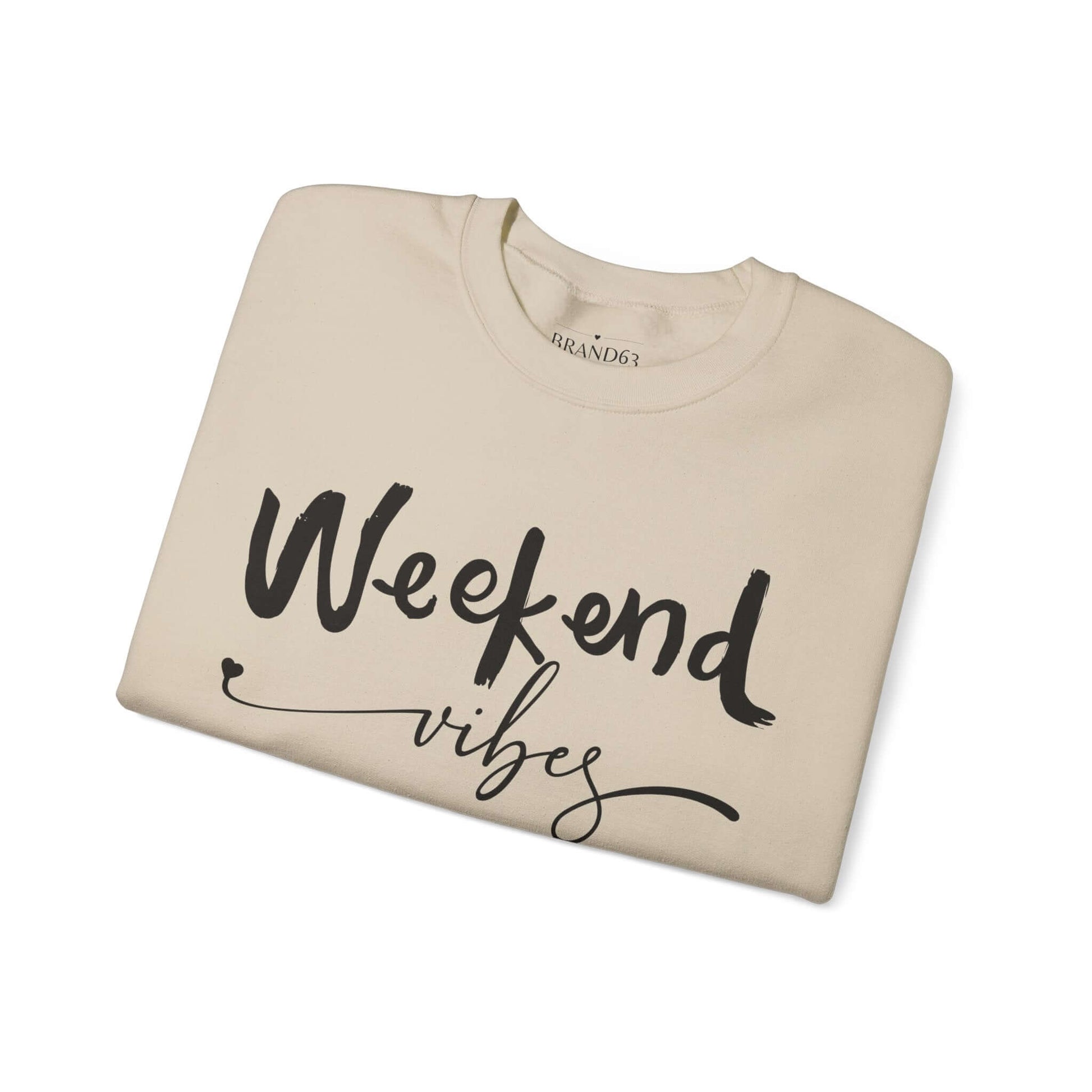 Laid-Back Weekend Vibes Graphic Sweatshirt, Brand63