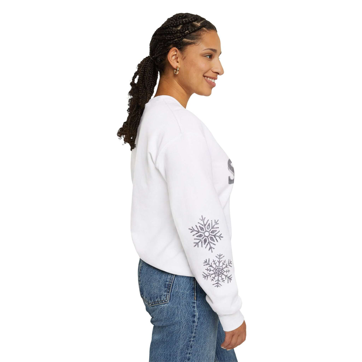 Let It Snow, Snowman Christmas Sweatshirt | Faux Sequins & Faux Embroidery, Brand63