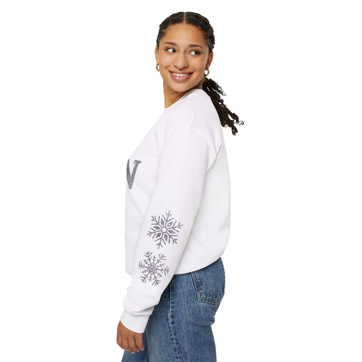 Let It Snow, Snowman Christmas Sweatshirt | Faux Sequins & Faux Embroidery, Brand63