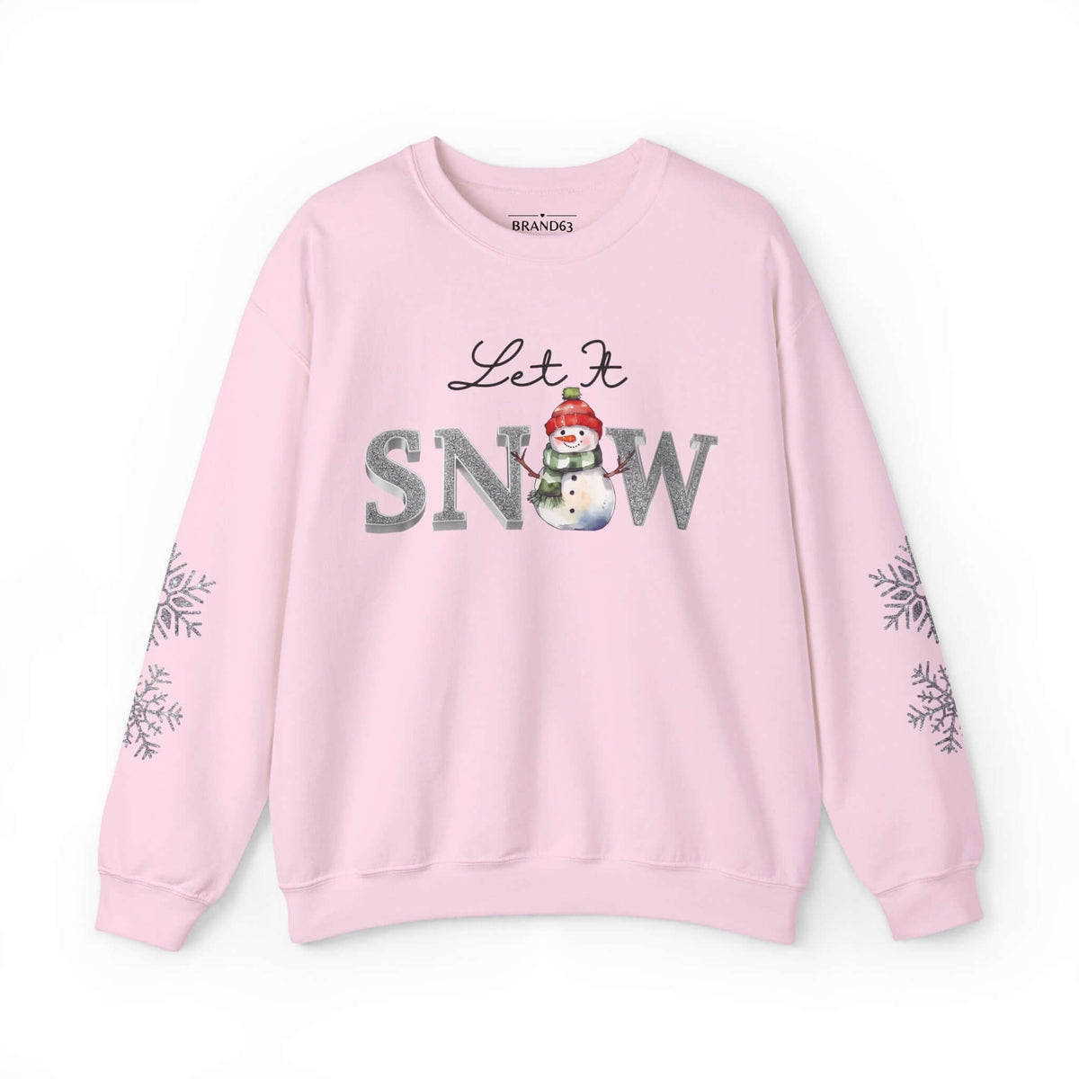 Let It Snow, Snowman Christmas Sweatshirt | Faux Sequins & Faux Embroidery, Brand63