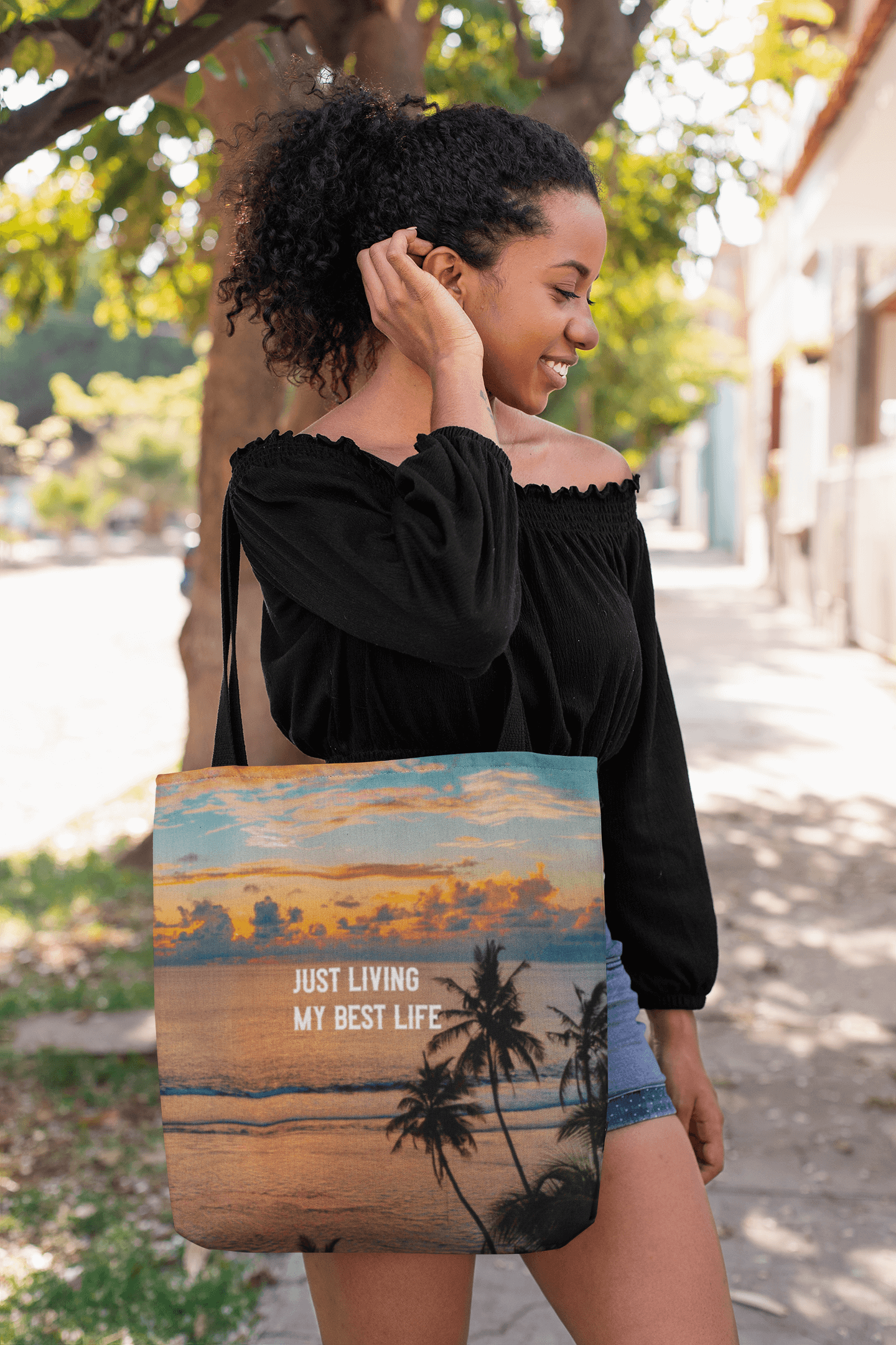 Living My Best Life Tote | Messenger Bag, Cross Body Bag, Beach Tote, Pool Tote, Brand63
