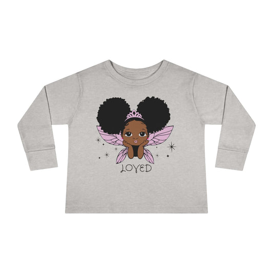 Loved! Brown-Girl Toddler Long Sleeve Tee, Brand63