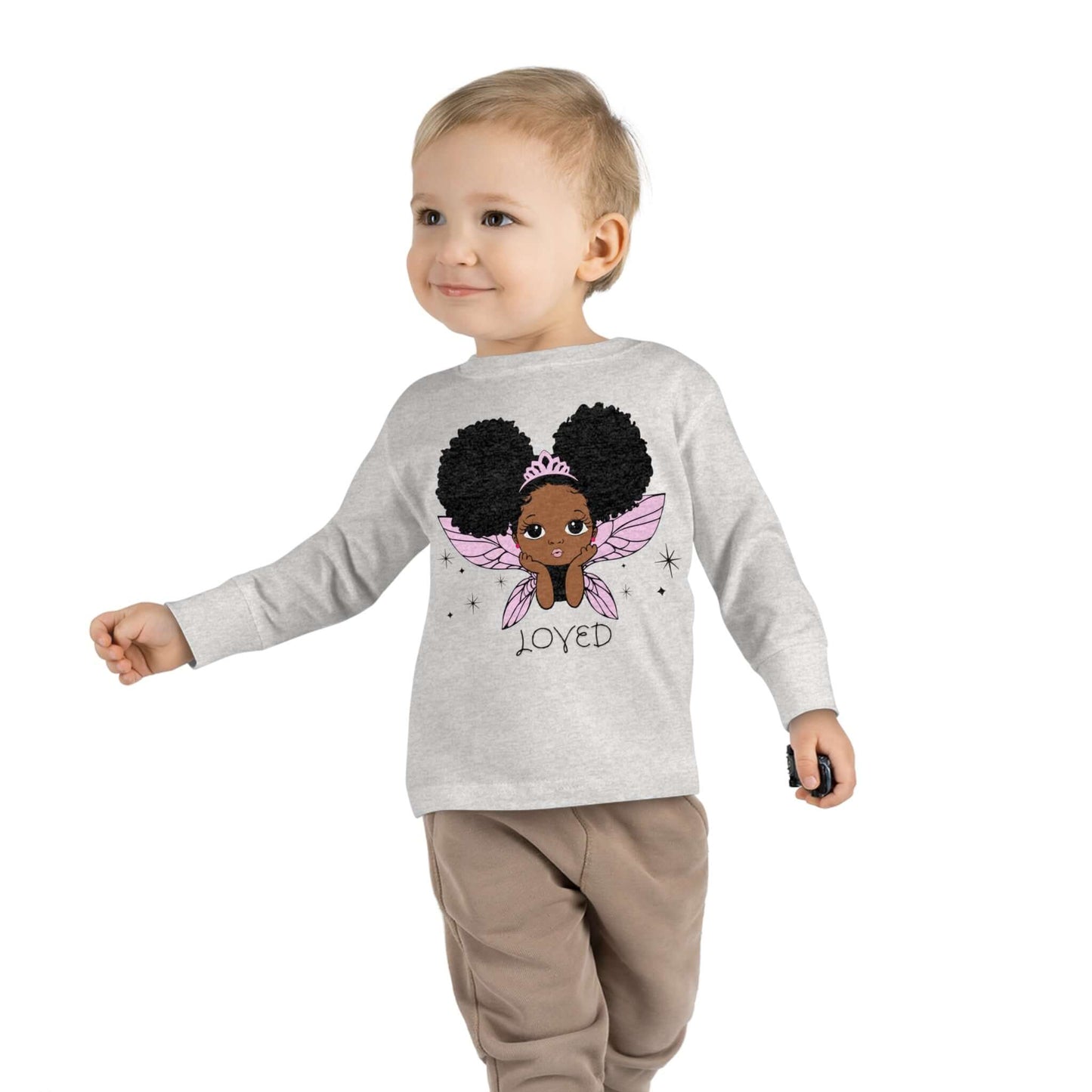 Loved! Brown-Girl Toddler Long Sleeve Tee, Brand63