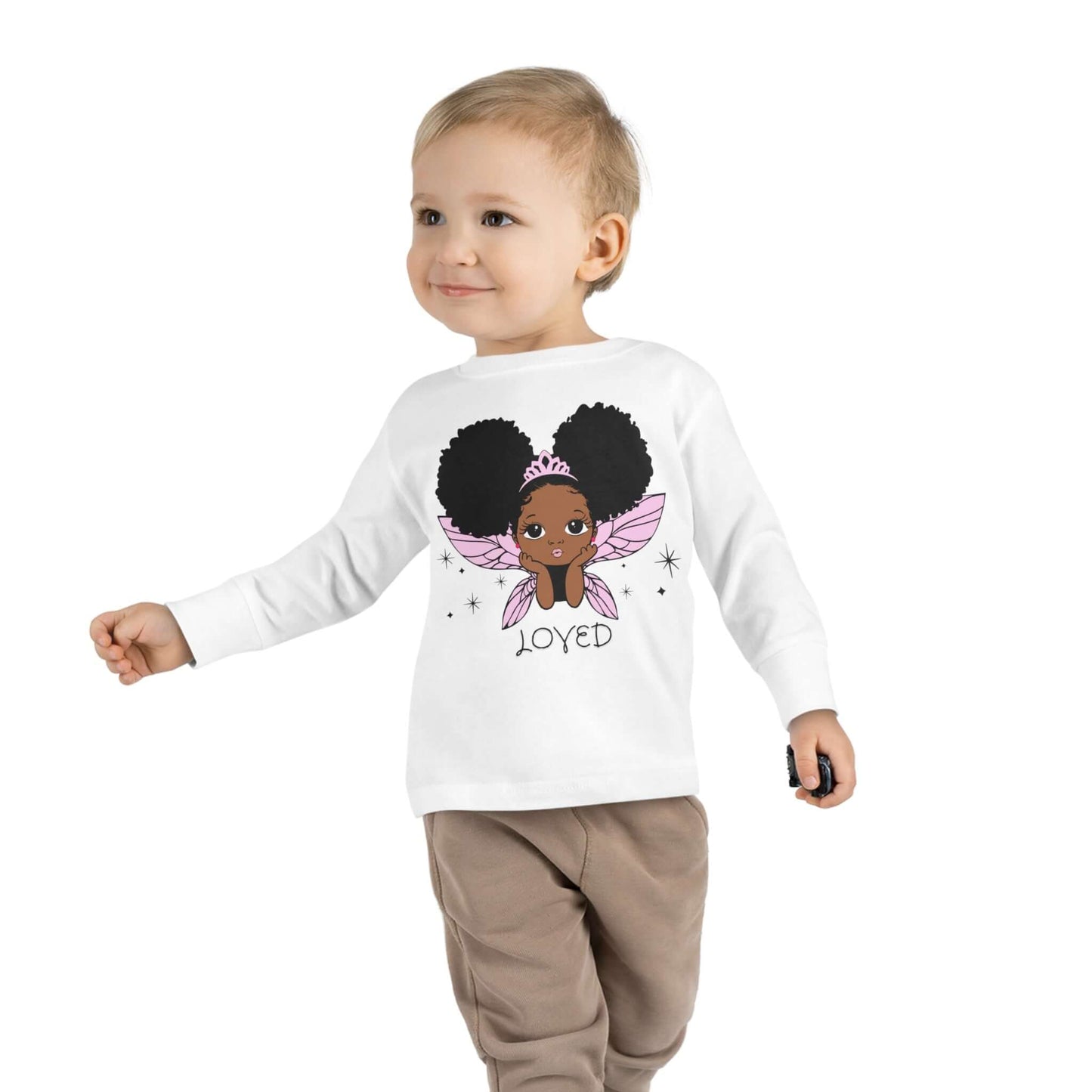 Loved! Brown-Girl Toddler Long Sleeve Tee, Brand63