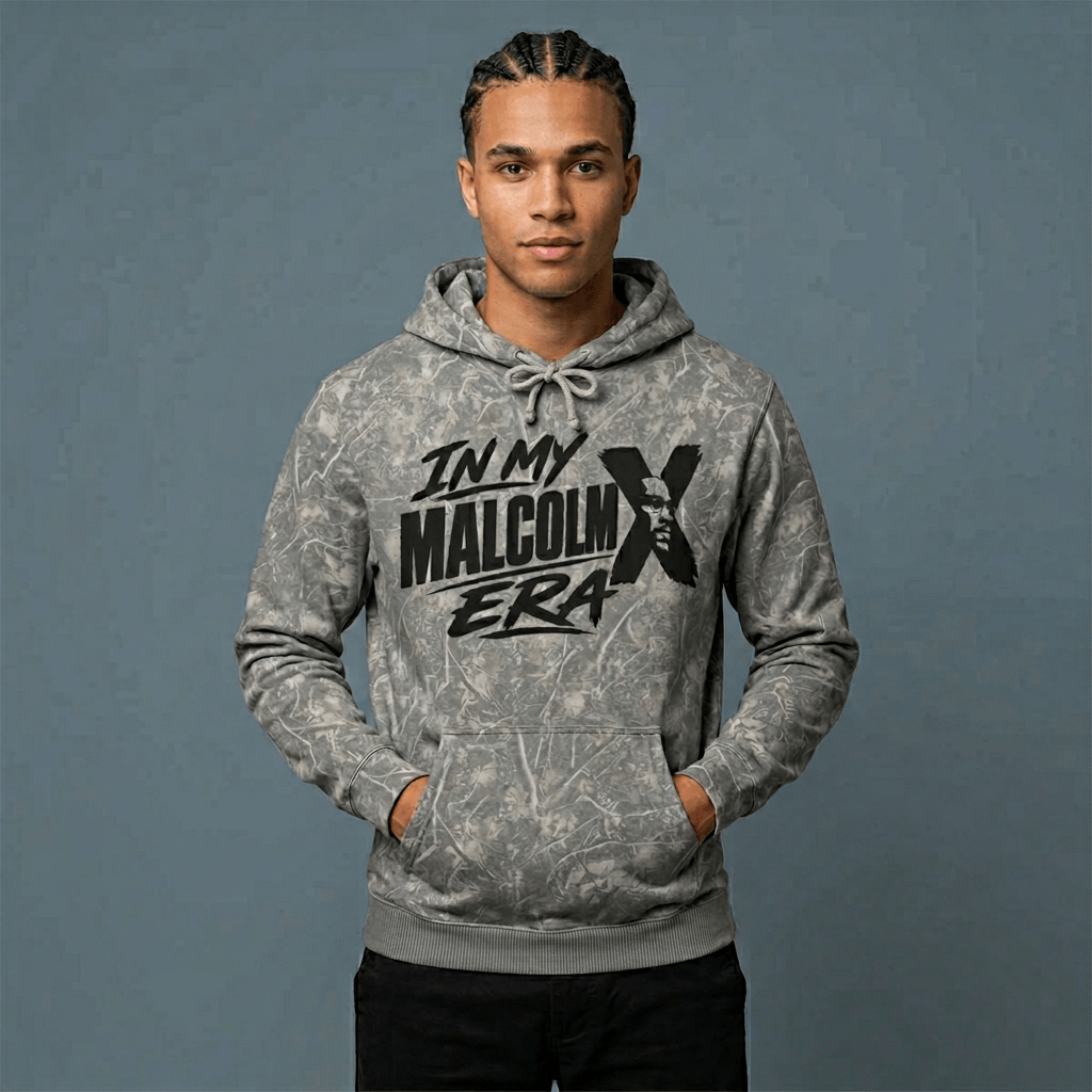 Malcolm X Graphic Hoodie — Iconic Civil Rights Portrait Sweatshirt, Brand63
