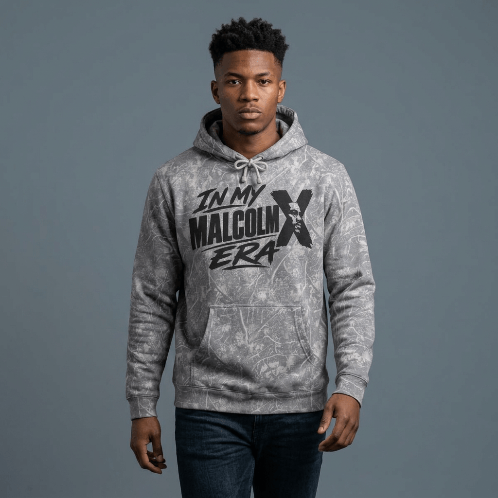 Malcolm X Graphic Hoodie — Iconic Civil Rights Portrait Sweatshirt, Brand63