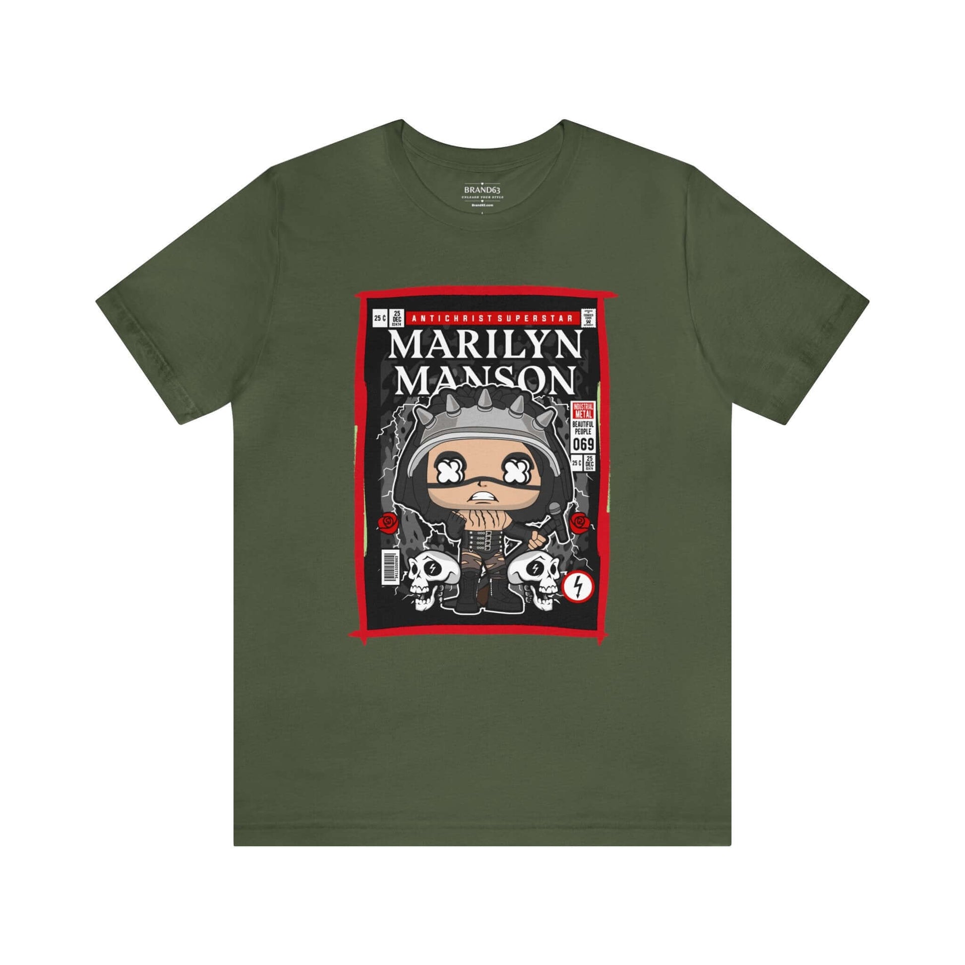 Marilyn Manson Retro Comic Book-Pop Art Graphic T-shirt, Brand63