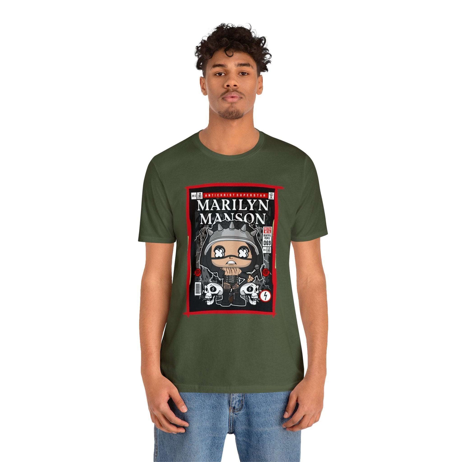 Marilyn Manson Retro Comic Book-Pop Art Graphic T-shirt, Brand63