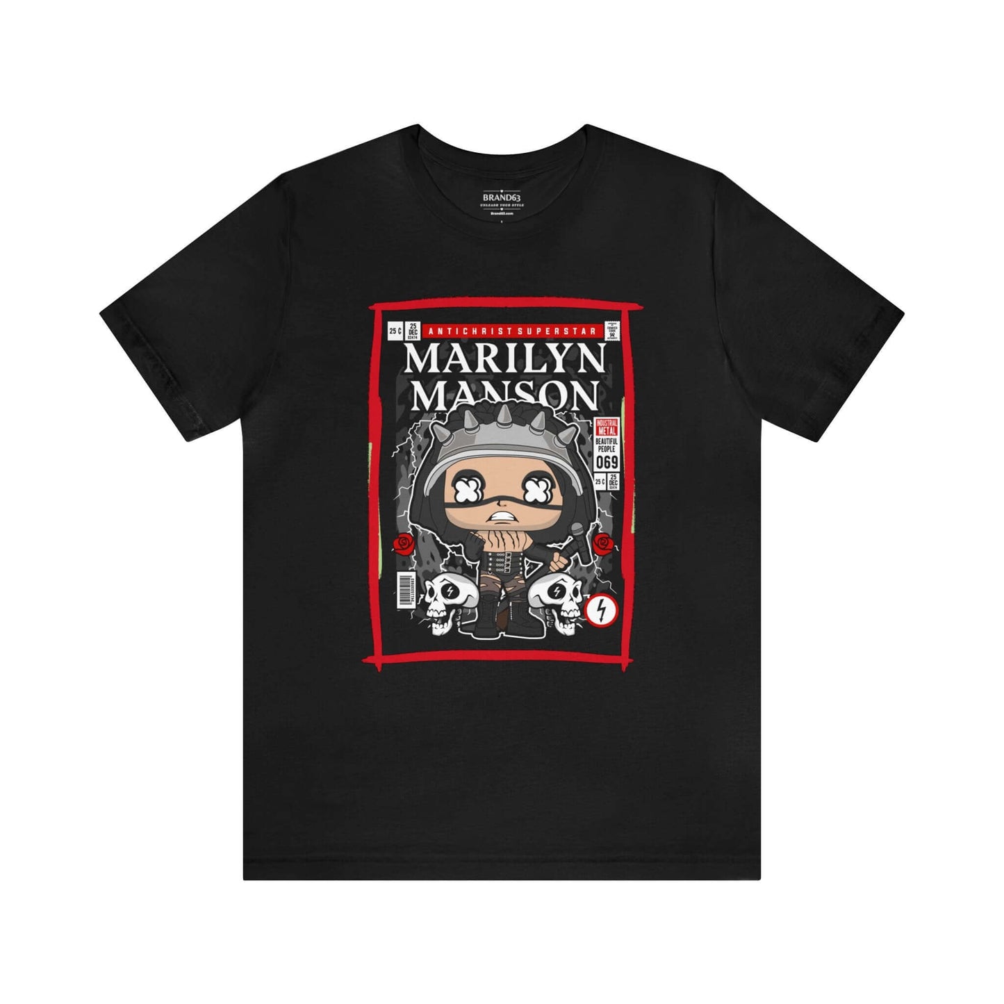 Marilyn Manson Retro Comic Book-Pop Art Graphic T-shirt, Brand63