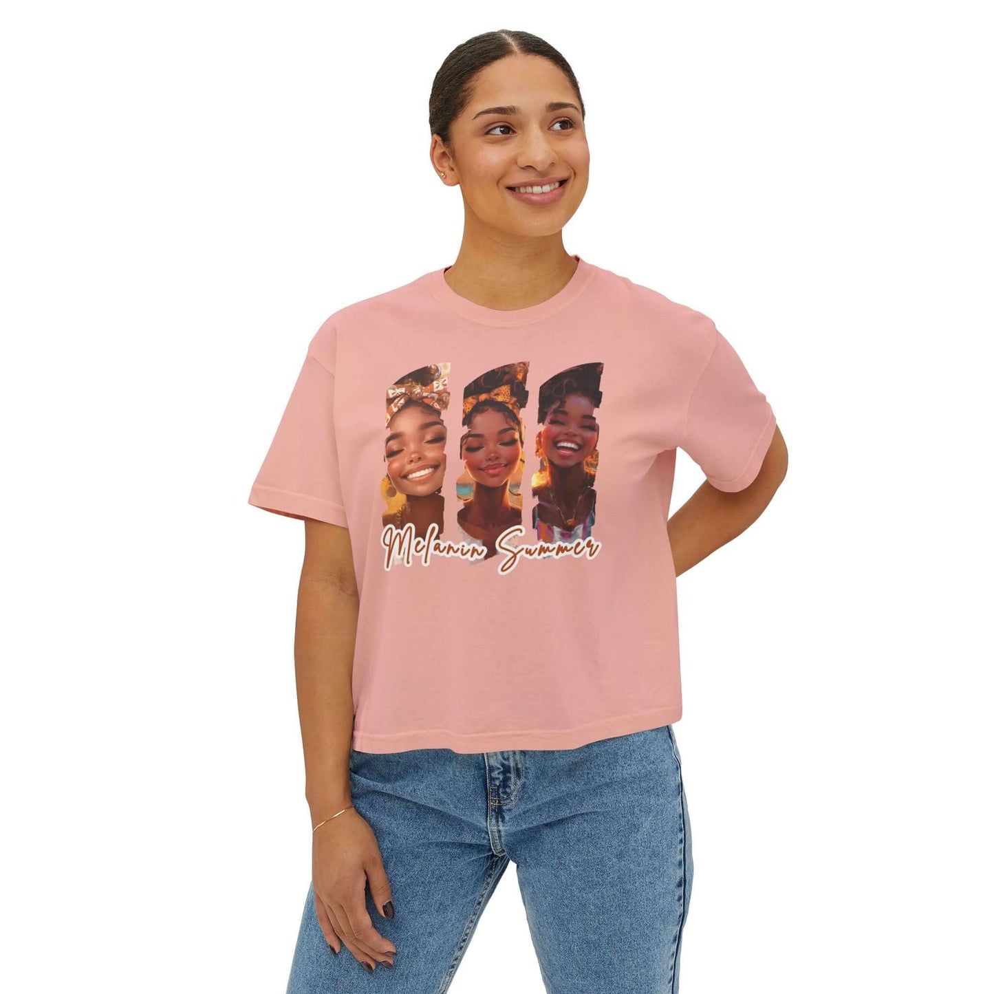 Melanin Summer cropped-Top Boxy Tee, Brand63
