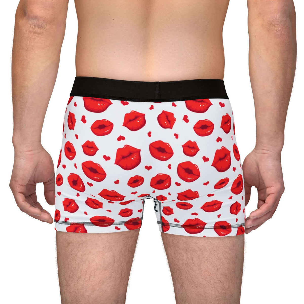 Men's Valentine's Day Boxers -"Choking Hazard" Print w/Juicy Kissing Lips | Printed Gusset "Private Property", Brand63