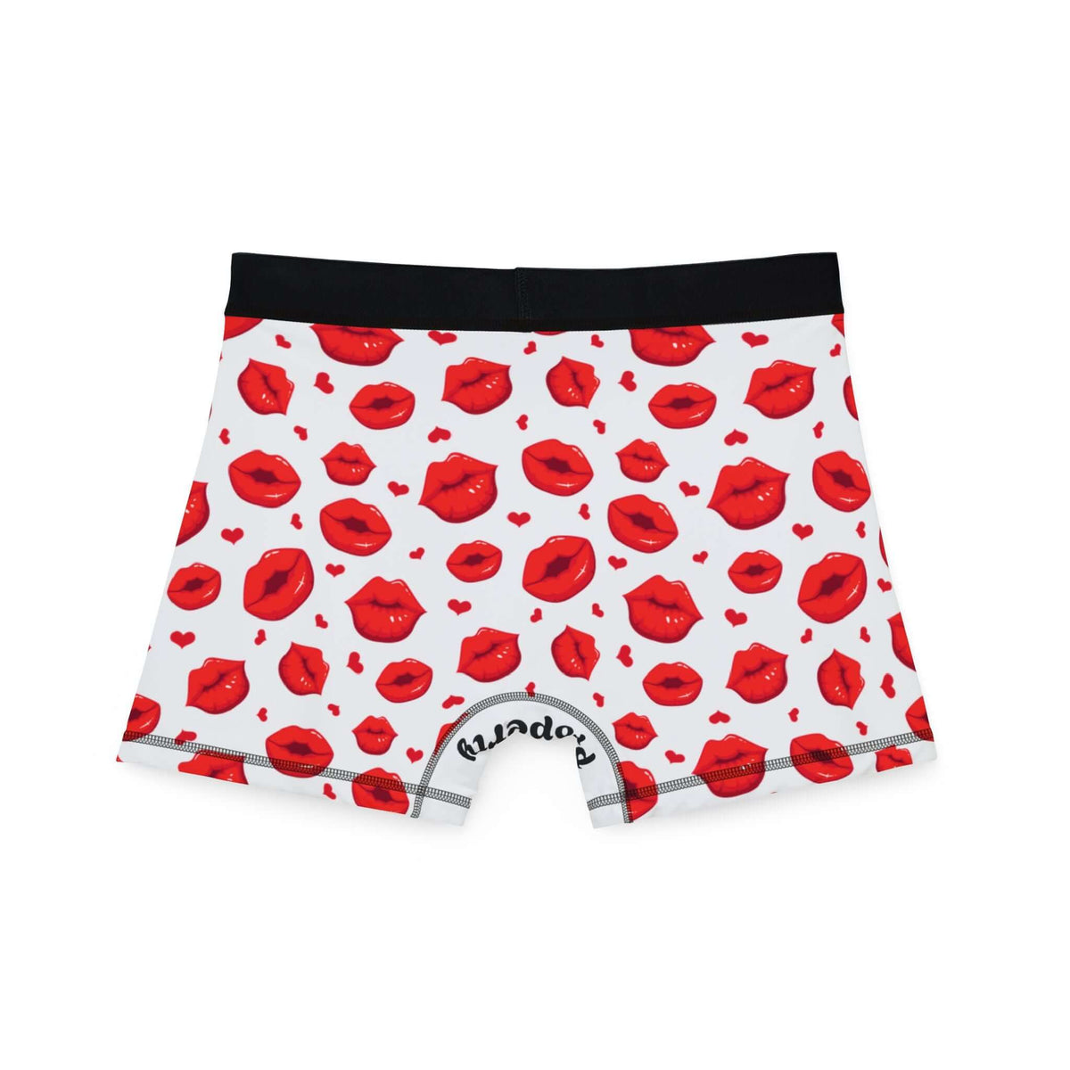 Men's Valentine's Day Boxers -"Choking Hazard" Print w/Juicy Kissing Lips | Printed Gusset "Private Property", Brand63