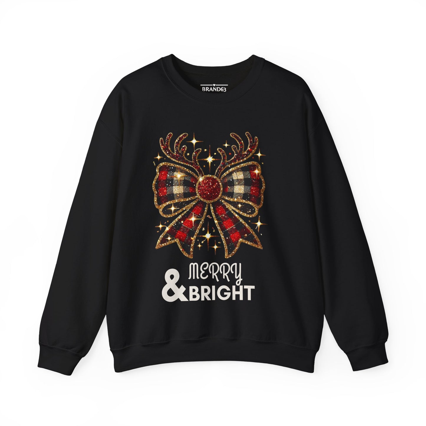 Merry & Bright Crewneck Sweatshirt – Cozy, Festive, Durable Holiday Sweater, Brand63
